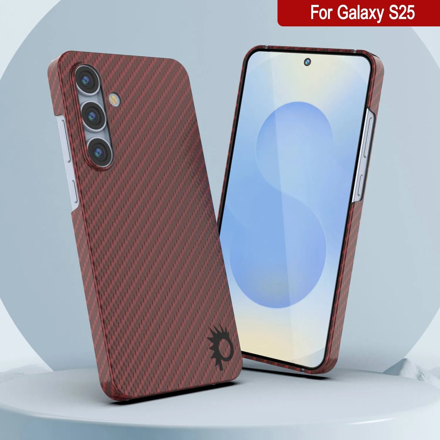 Punkcase Galaxy S25 Carbon Fiber Case [AramidShield Series] Ultra Slim & Light Kevlar [Red]