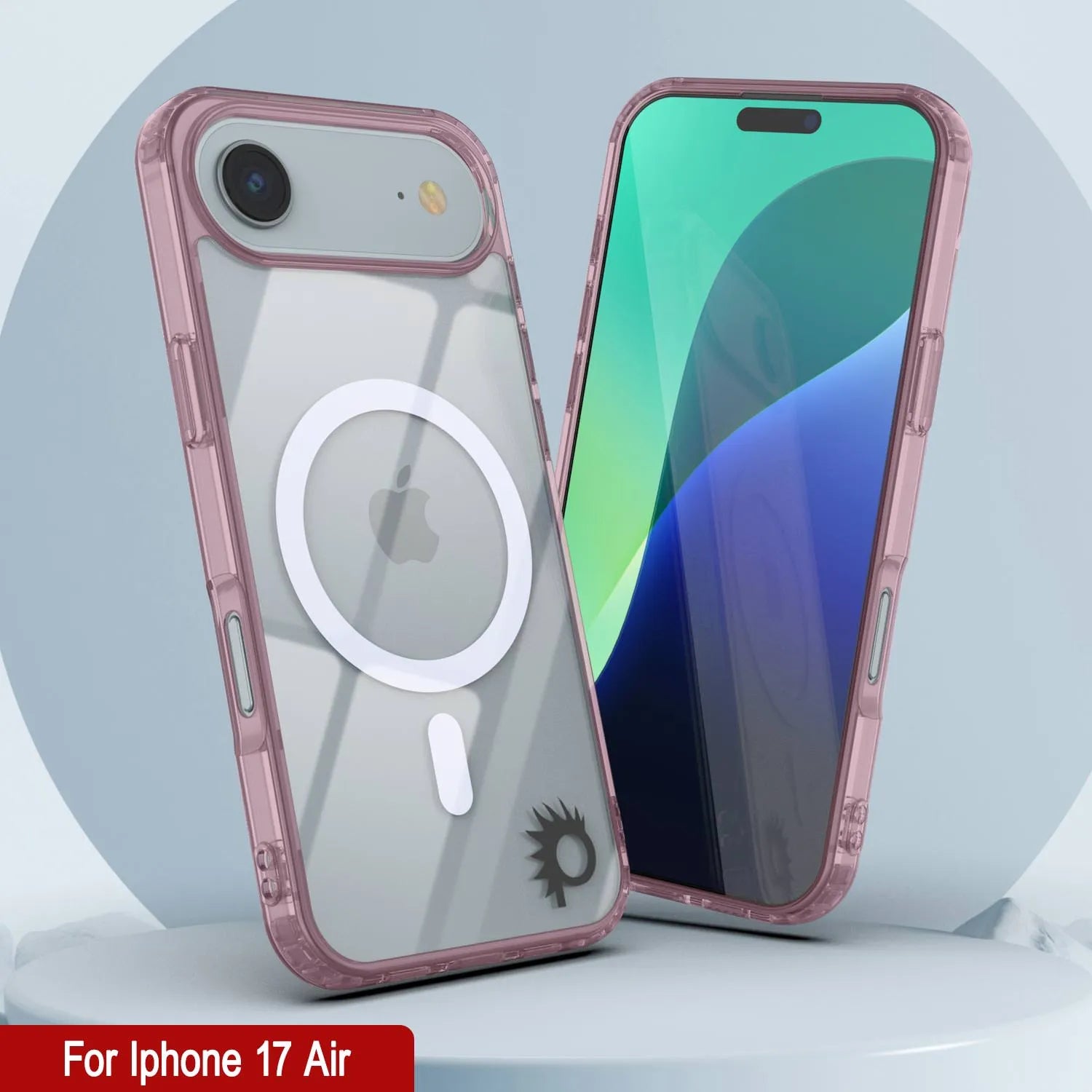 Punkcase iPhone 17 Air Magnetic Wireless Charging Case [ClearMag Series][Rose]