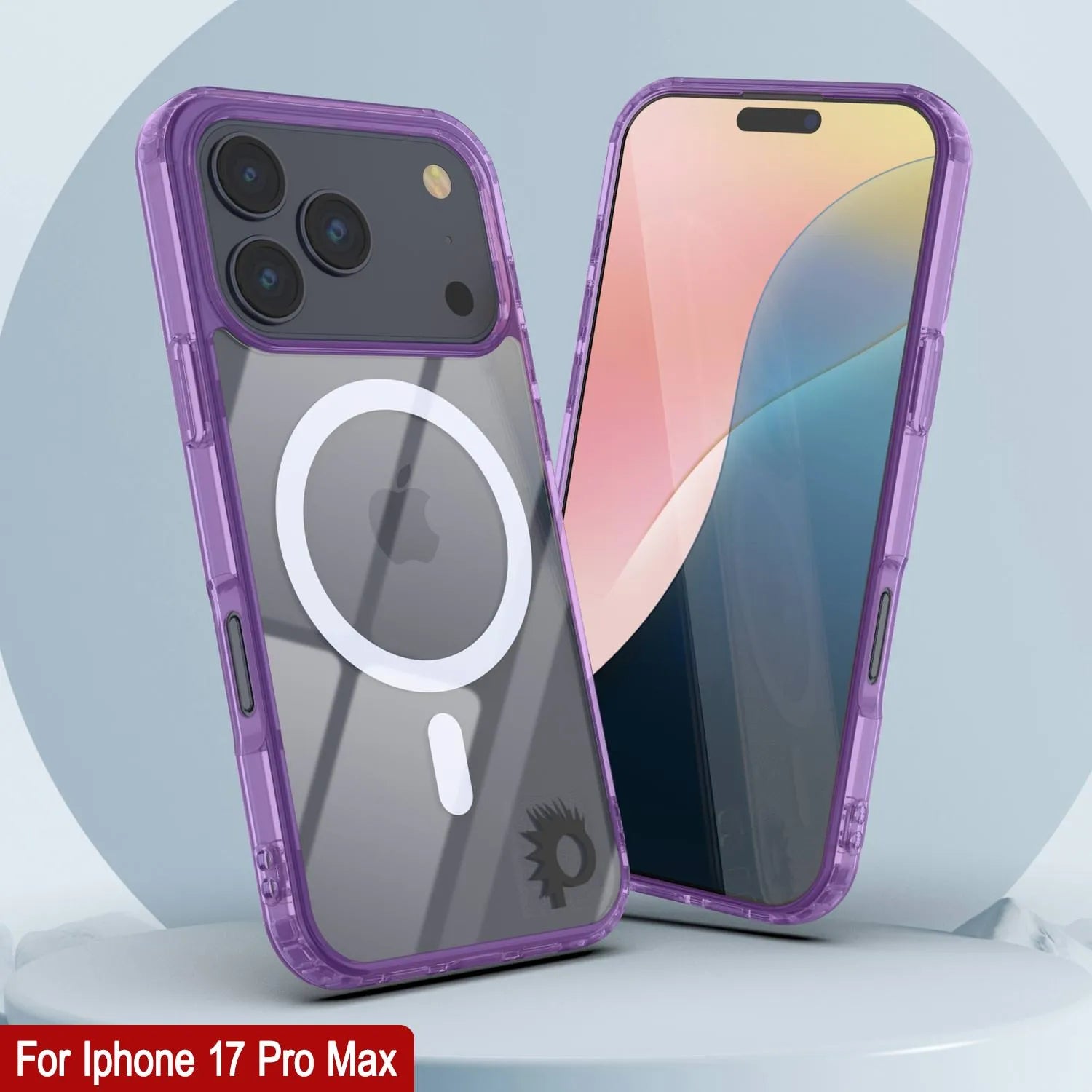 Punkcase iPhone 17 Pro Max Magnetic Wireless Charging Case [ClearMag Series][Purple]