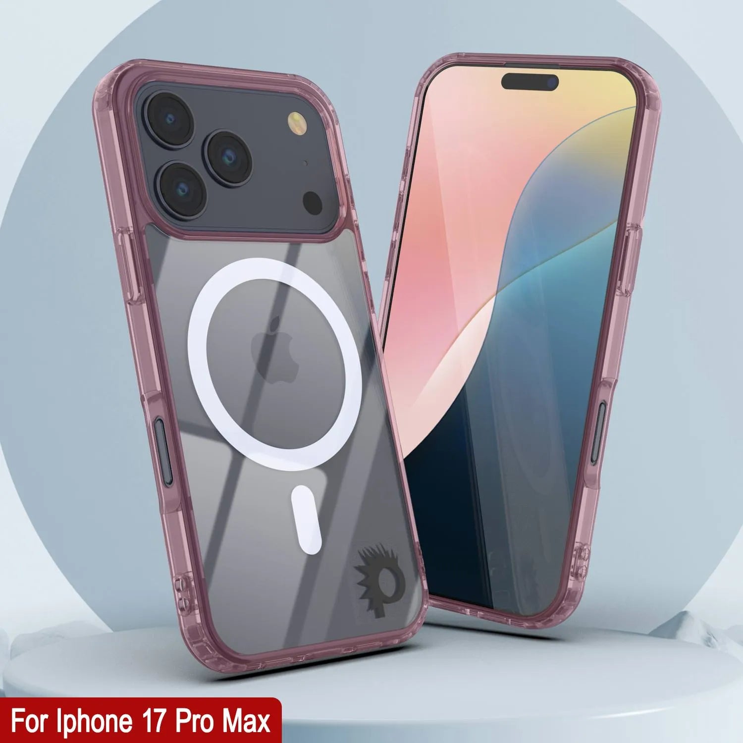 Punkcase iPhone 17 Pro Max Magnetic Wireless Charging Case [ClearMag Series][Rose]