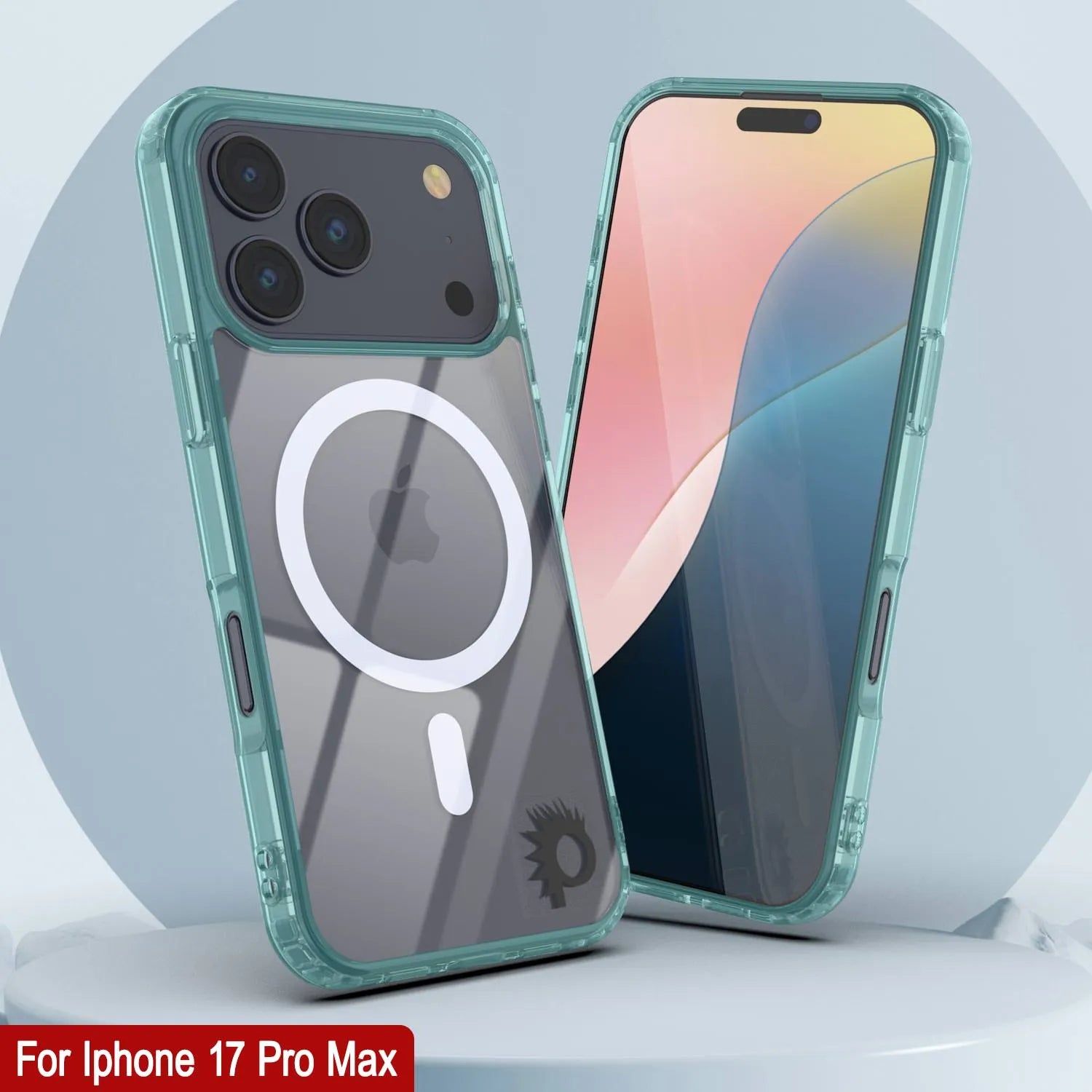 Punkcase iPhone 17 Pro Max Magnetic Wireless Charging Case [ClearMag Series][Teal]