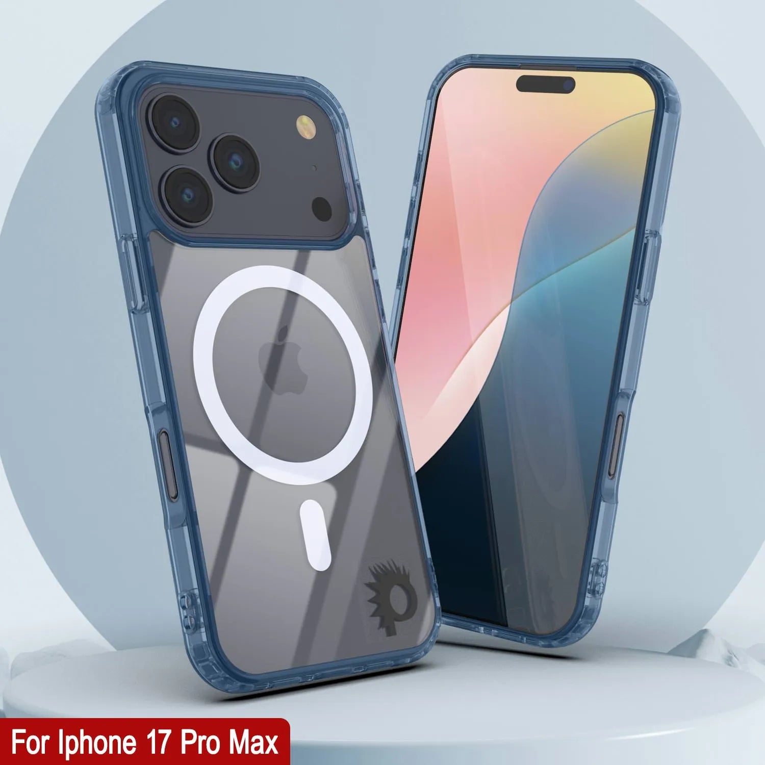 Punkcase iPhone 17 Pro Max Magnetic Wireless Charging Case [ClearMag Series][Navy]