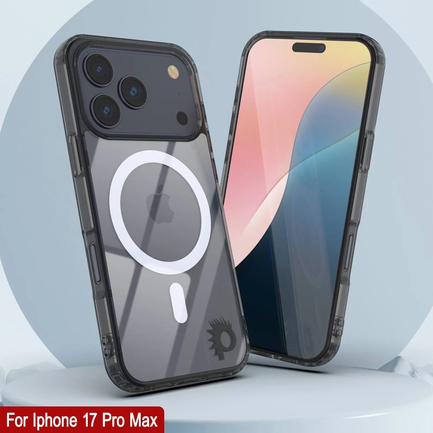 Punkcase iPhone 17 Pro Max Magnetic Wireless Charging Case [ClearMag Series][Black]