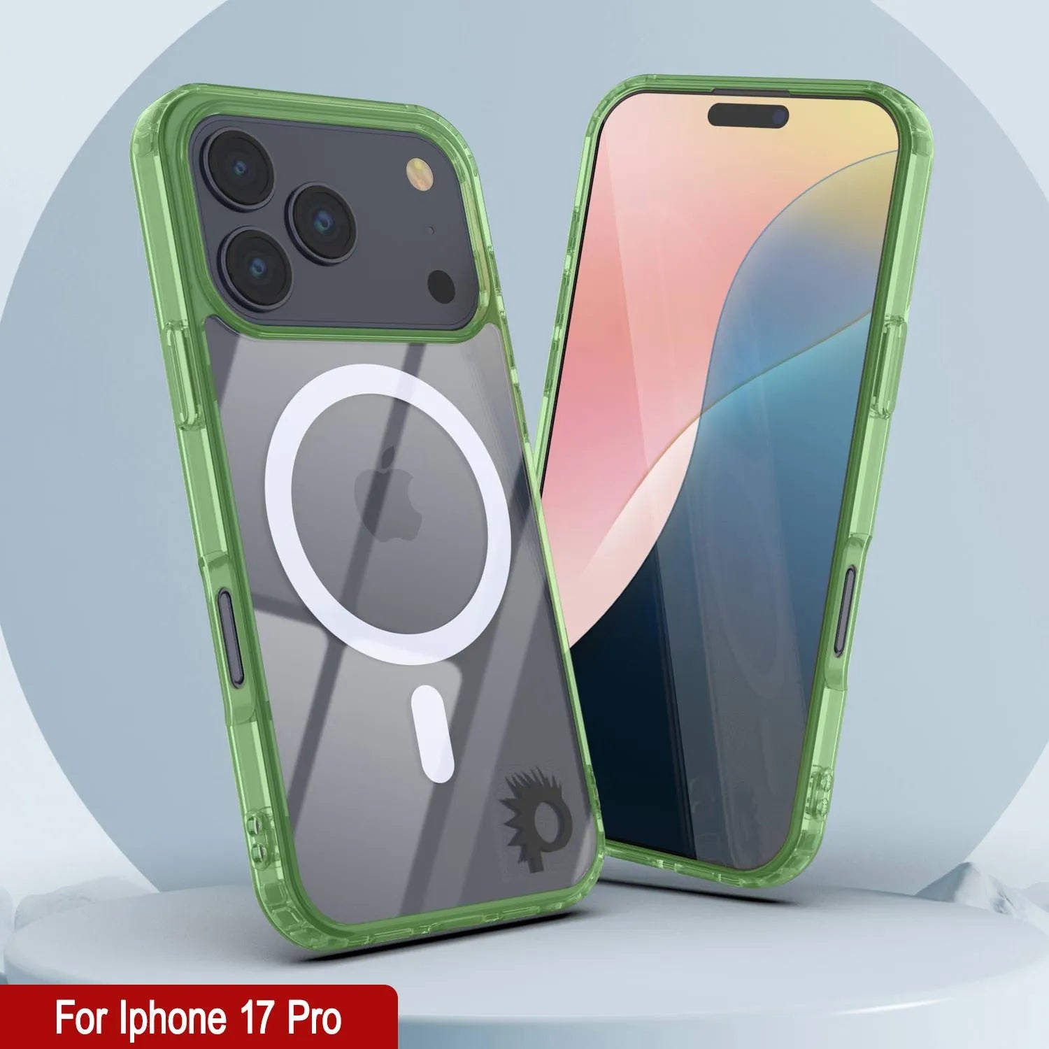 Punkcase iPhone 17 Pro Magnetic Wireless Charging Case [ClearMag Series][Green]