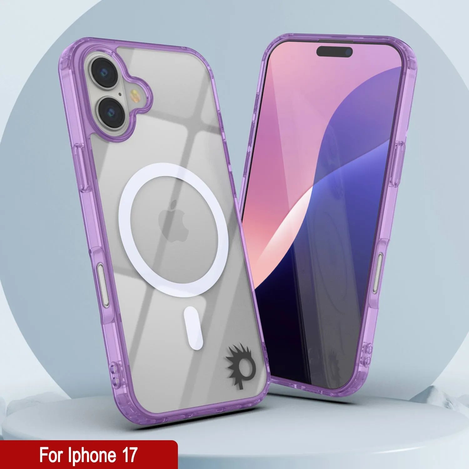 Punkcase iPhone 17 Magnetic Wireless Charging Case [ClearMag Series][Purple]