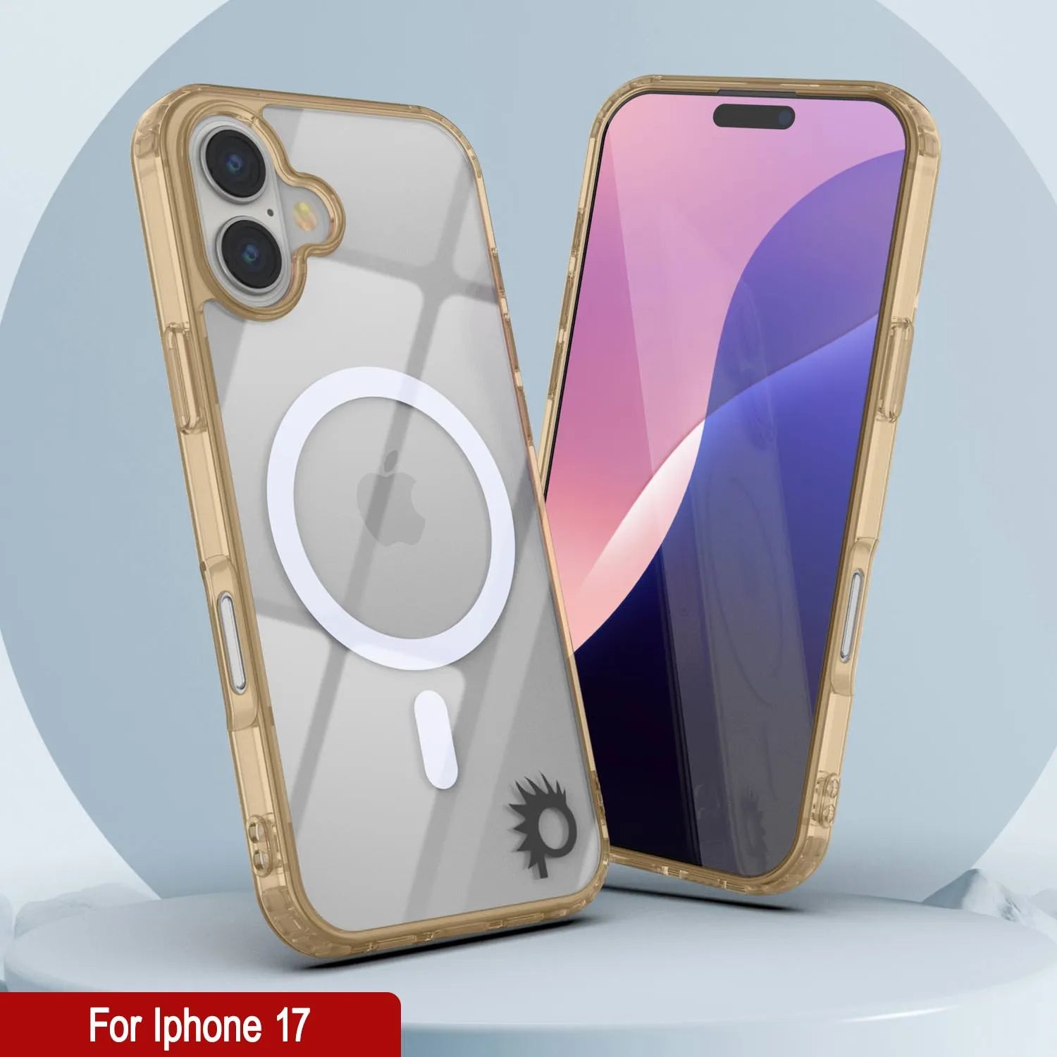 Punkcase iPhone 17 Magnetic Wireless Charging Case [ClearMag Series][Gold]