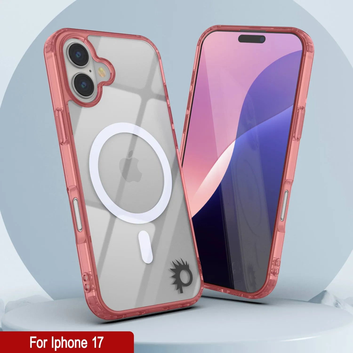 Punkcase iPhone 17 Magnetic Wireless Charging Case [ClearMag Series][Red]
