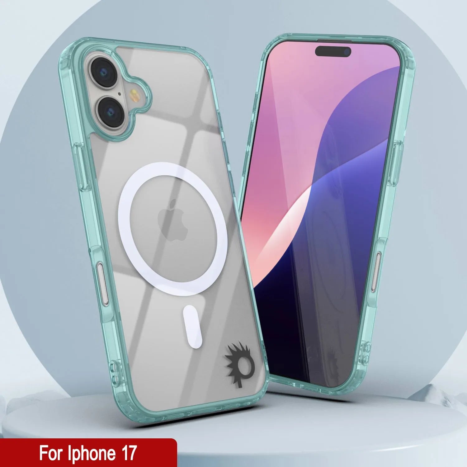 Punkcase iPhone 17 Magnetic Wireless Charging Case [ClearMag Series][Teal]