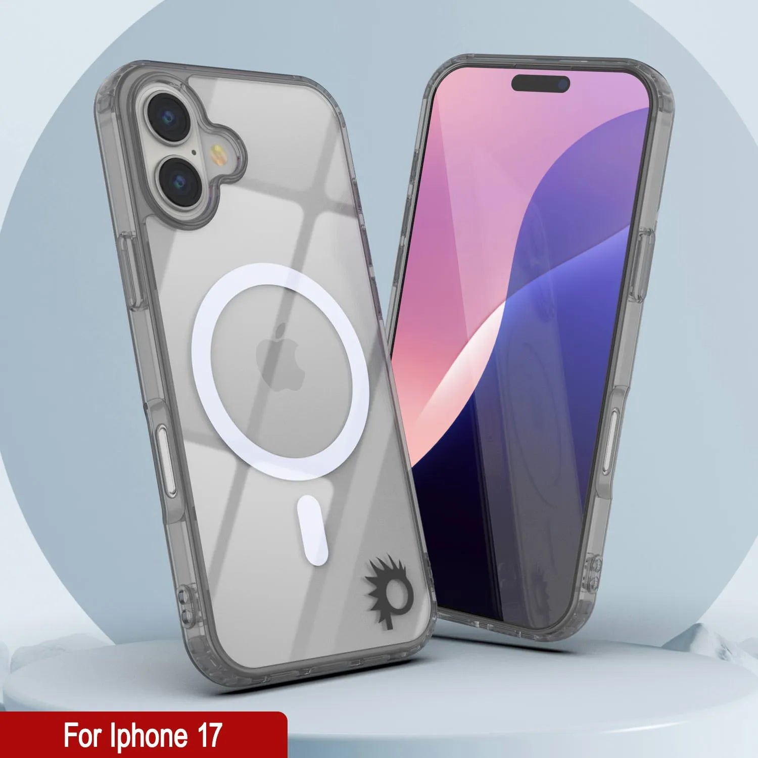 Punkcase iPhone 17 Magnetic Wireless Charging Case [ClearMag Series][Silver]