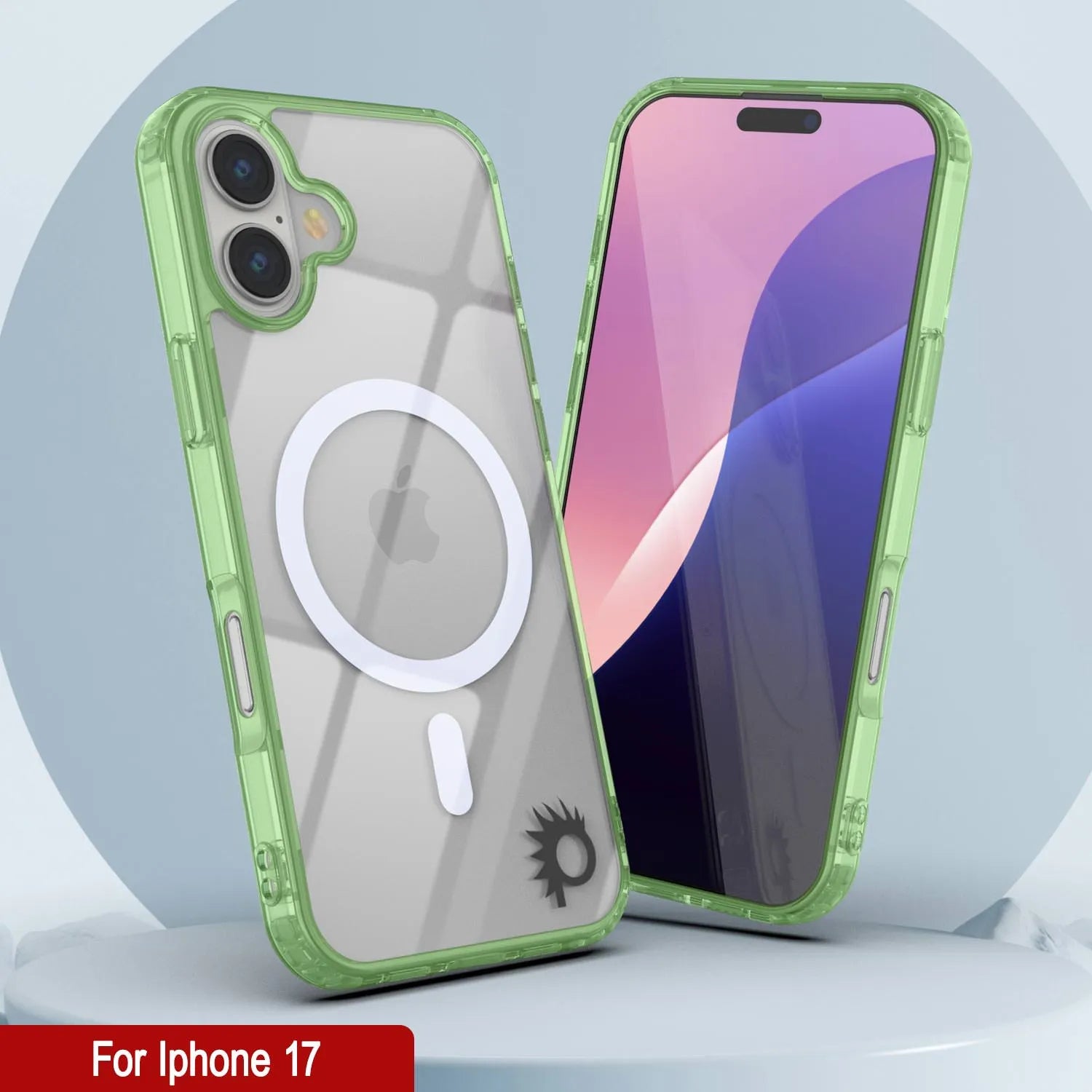Punkcase iPhone 17 Magnetic Wireless Charging Case [ClearMag Series][Green]