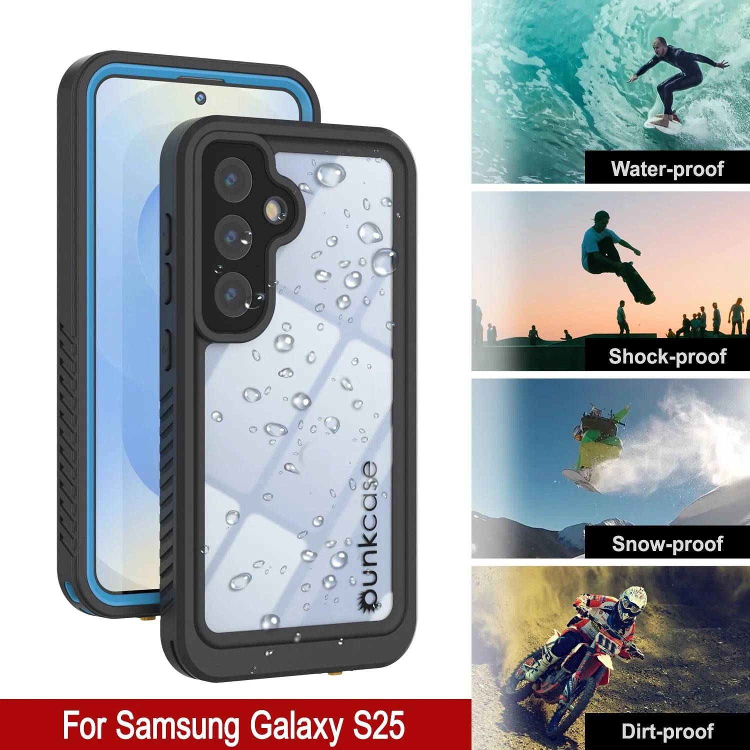 Galaxy S25 Water/ Shockproof [Extreme Series] With Screen Protector Case [Light Blue]