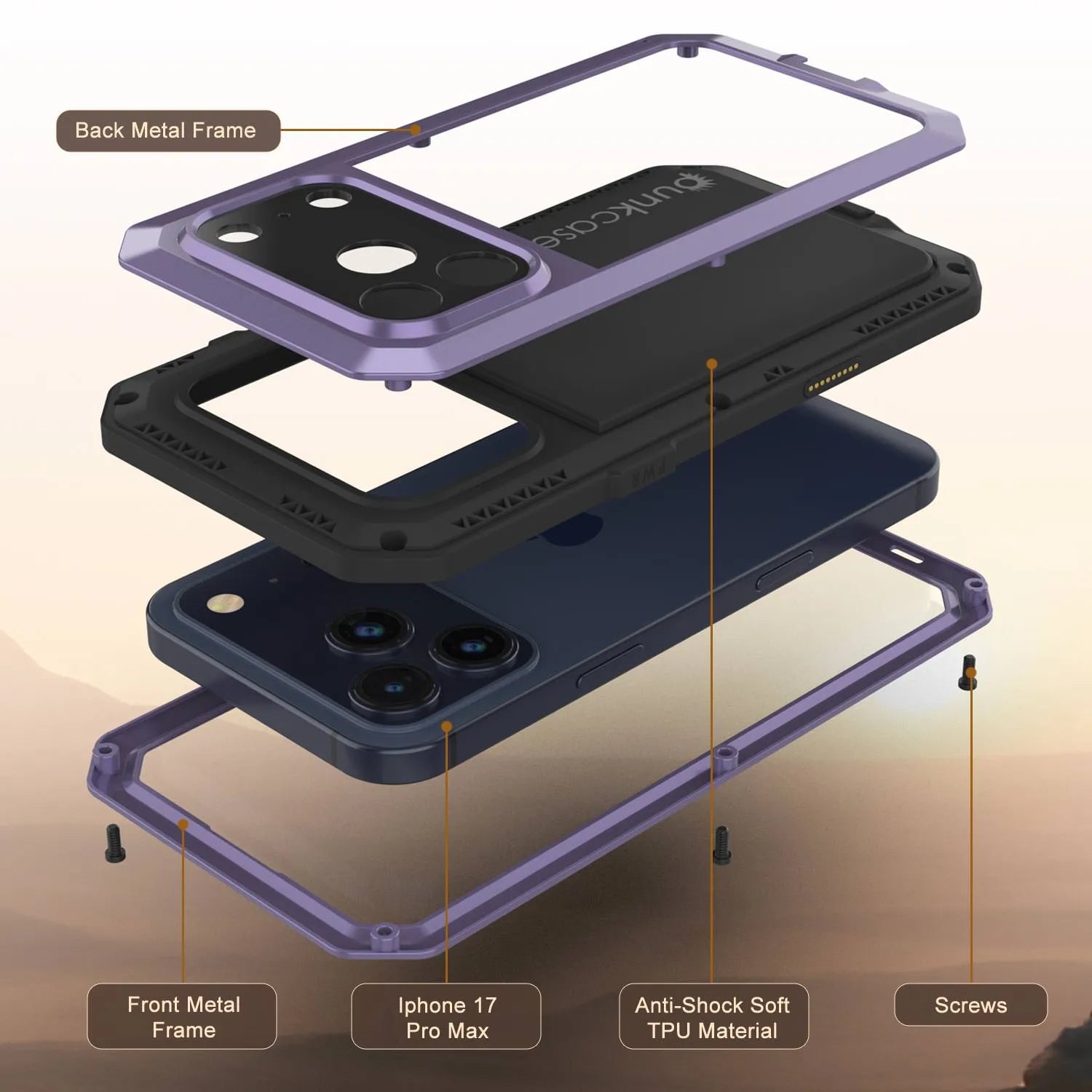 iPhone 17 Pro Max Metal Case, Heavy Duty Military Grade Armor Cover [shock proof] Full Body Hard [Dark Green]