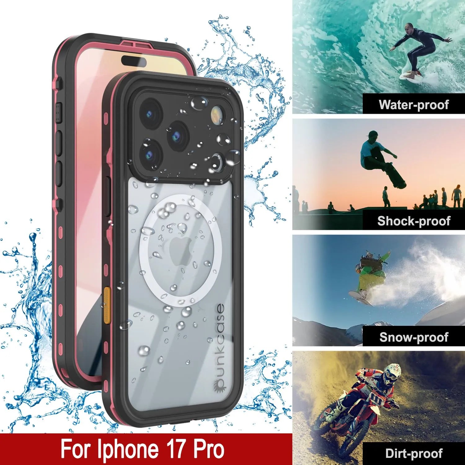 iPhone 17 Pro Waterproof IP68 Case, Punkcase [Lilac] [StudStar Series] [Slim Fit] [Dirtproof]