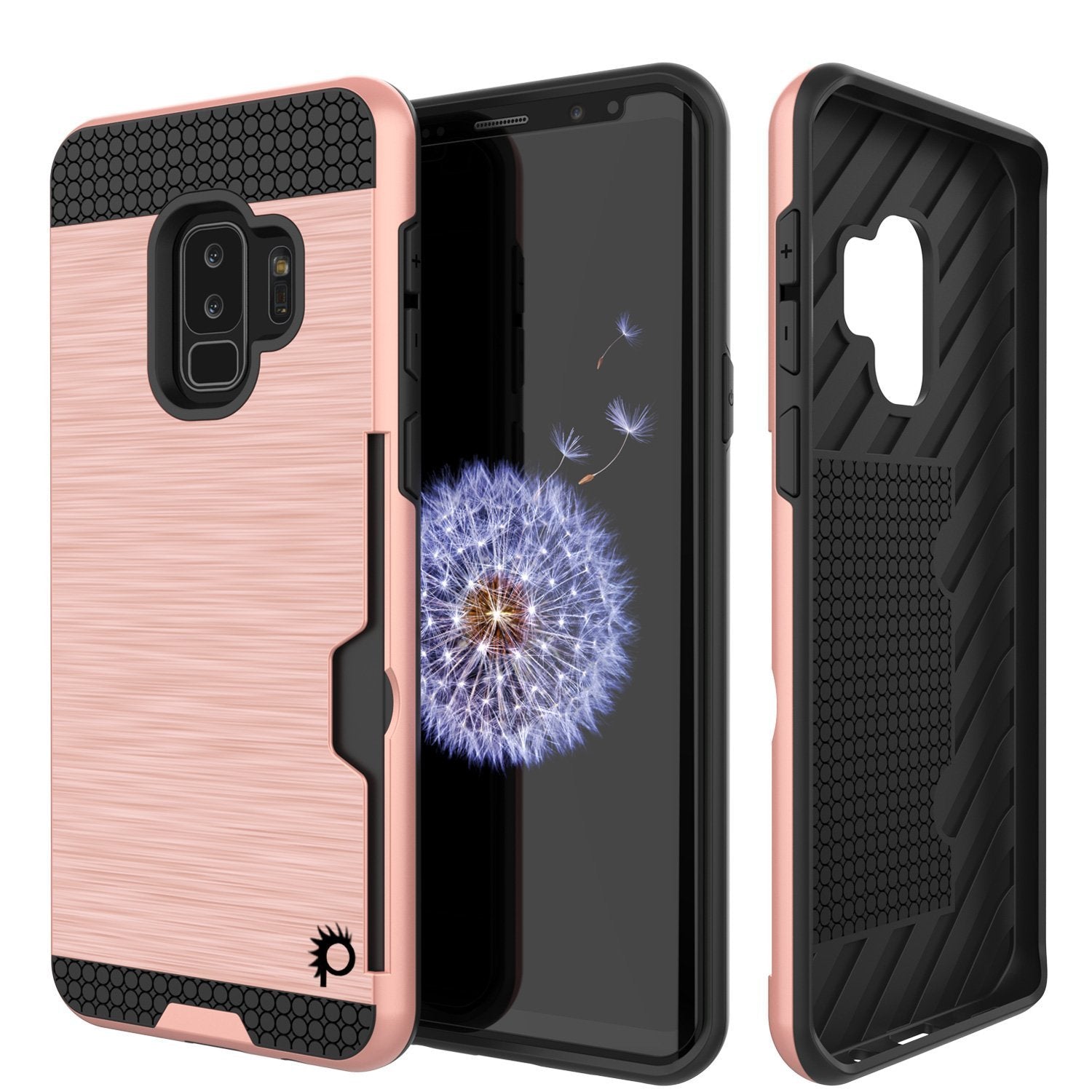 Galaxy S9 Plus Case, PUNKcase [SLOT Series] [Slim Fit] Dual-Layer Armor Cover w/Integrated Anti-Shock System, Credit Card Slot [Navy]