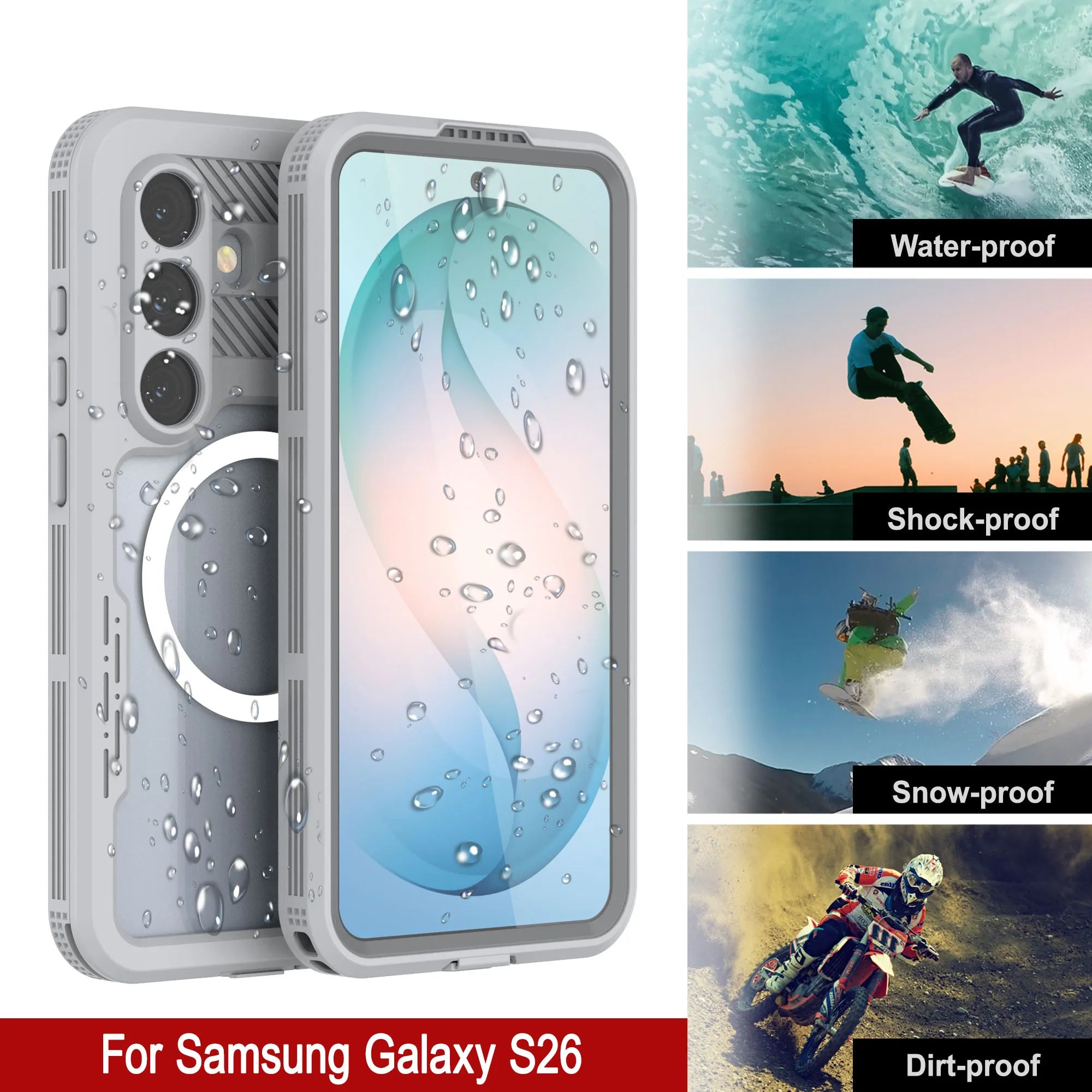 Galaxy S26 Waterproof Case [Alpine 2.0 Series] [Slim Fit] [IP68 Certified] [Shockproof] [White]