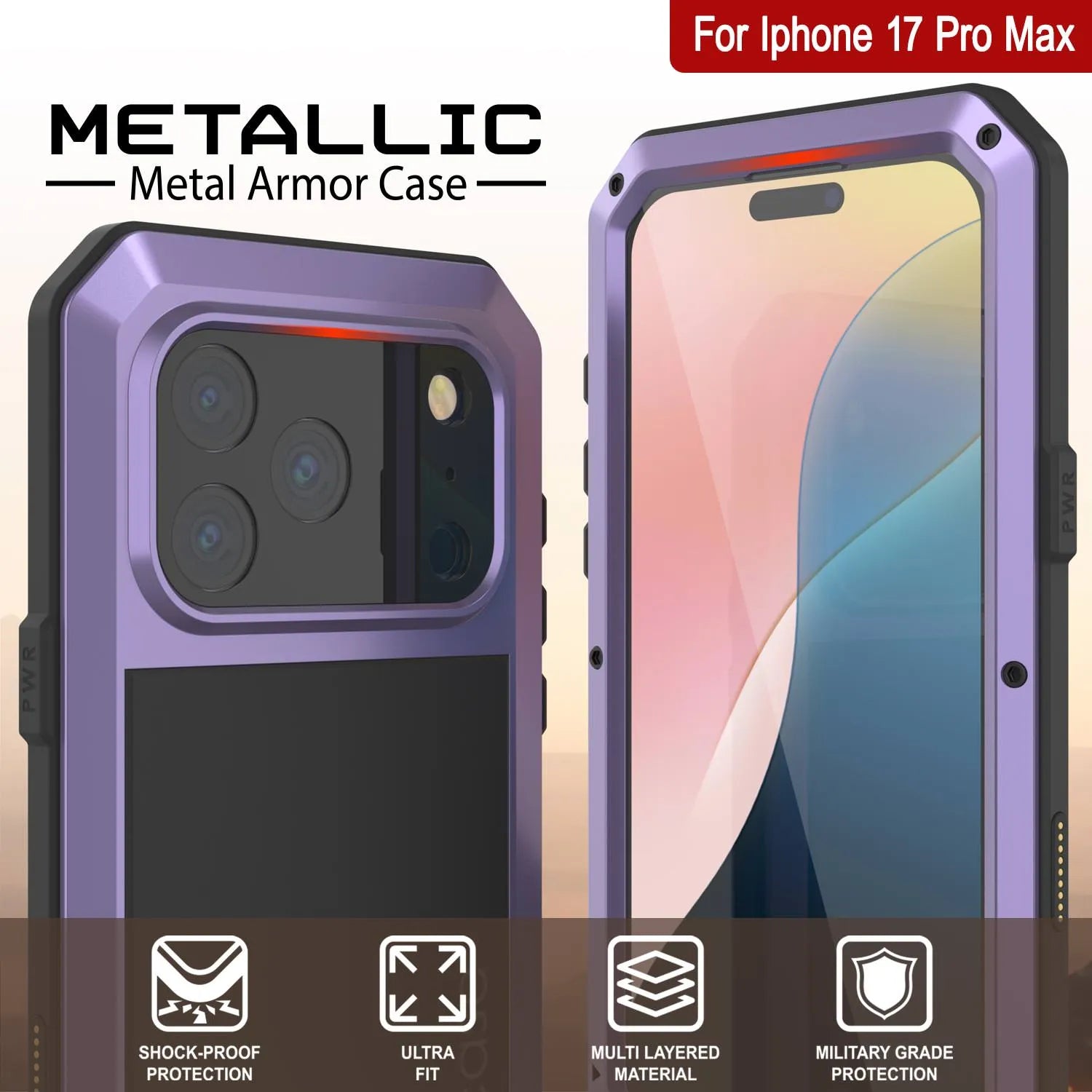 iPhone 17 Pro Max Metal Case, Heavy Duty Military Grade Armor Cover [shock proof] Full Body Hard [Dark Green]