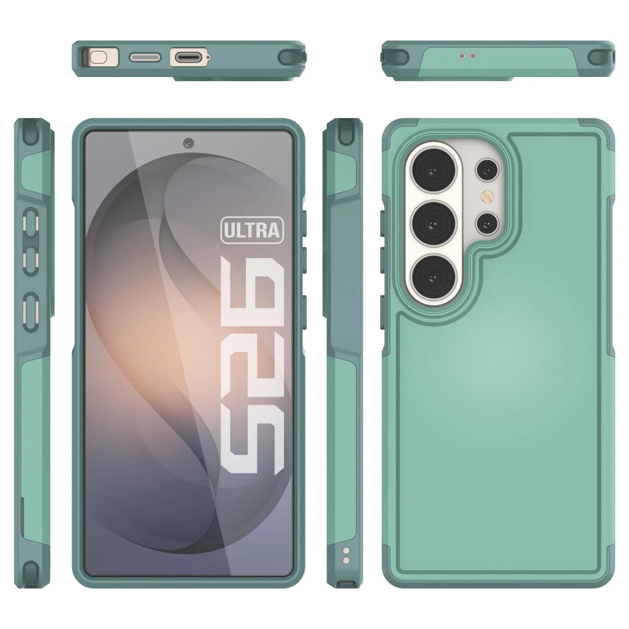 PunkCase Galaxy S26 Ultra Case, [Spartan 2.0 Series] Clear Rugged Heavy Duty Cover [Teal]