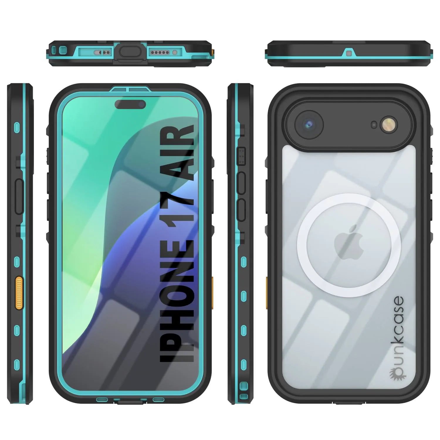 iPhone 17 Air Waterproof IP68 Case, Punkcase [Teal] [StudStar Series] [Slim Fit]