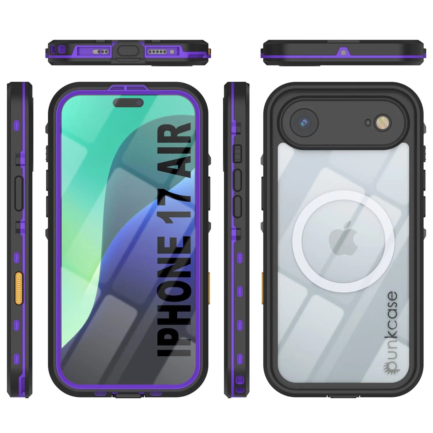 iPhone 17 Air Waterproof IP68 Case, Punkcase [Purple] [StudStar Series] [Slim Fit] [Dirtproof]