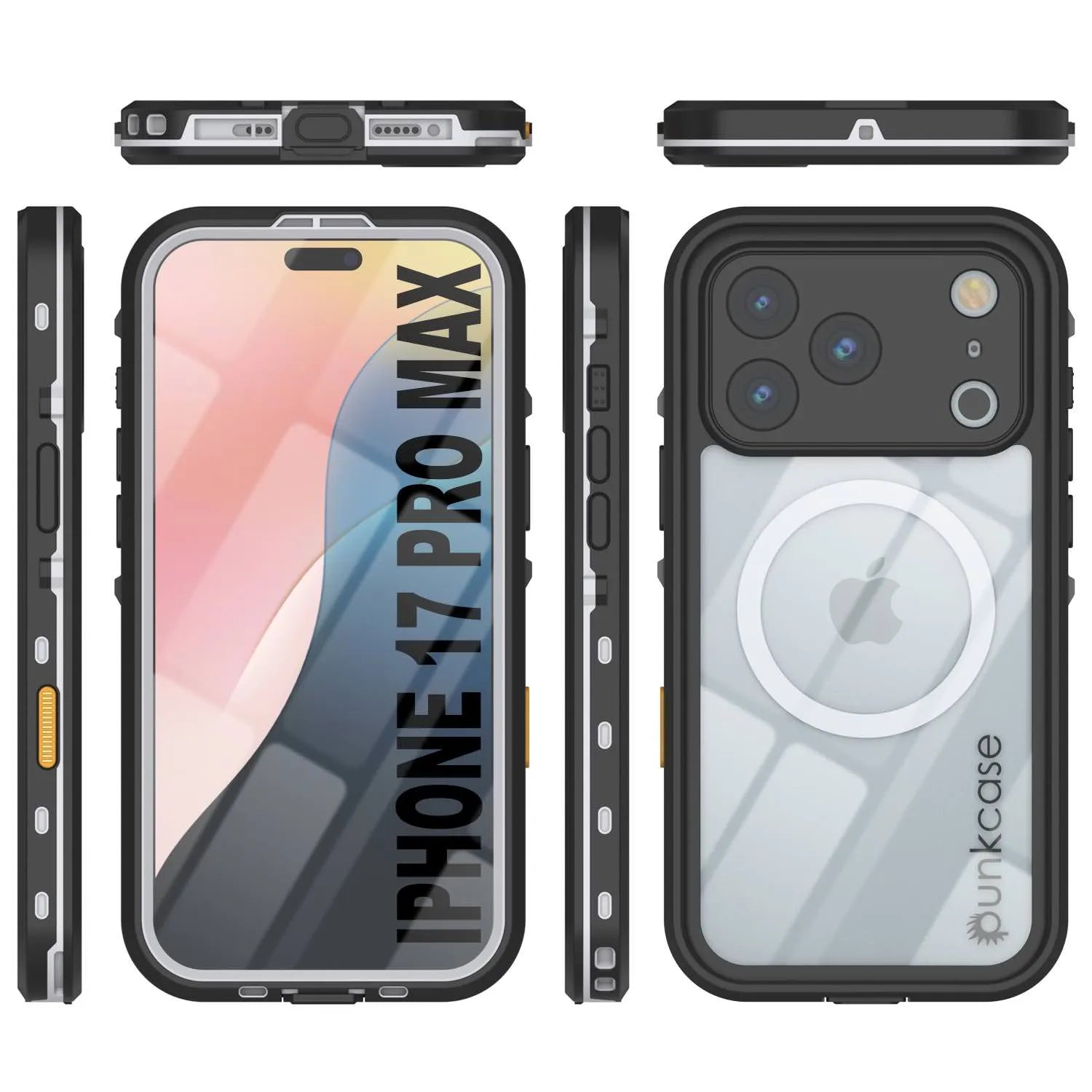 iPhone 17 Pro Max Waterproof IP68 Case, Punkcase [White] [StudStar Series] [Slim Fit] [Dirtproof]