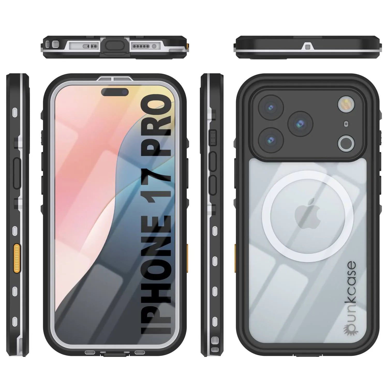 iPhone 17 Pro Waterproof IP68 Case, Punkcase [Clear] [StudStar Series] [Slim Fit] [Dirtproof]
