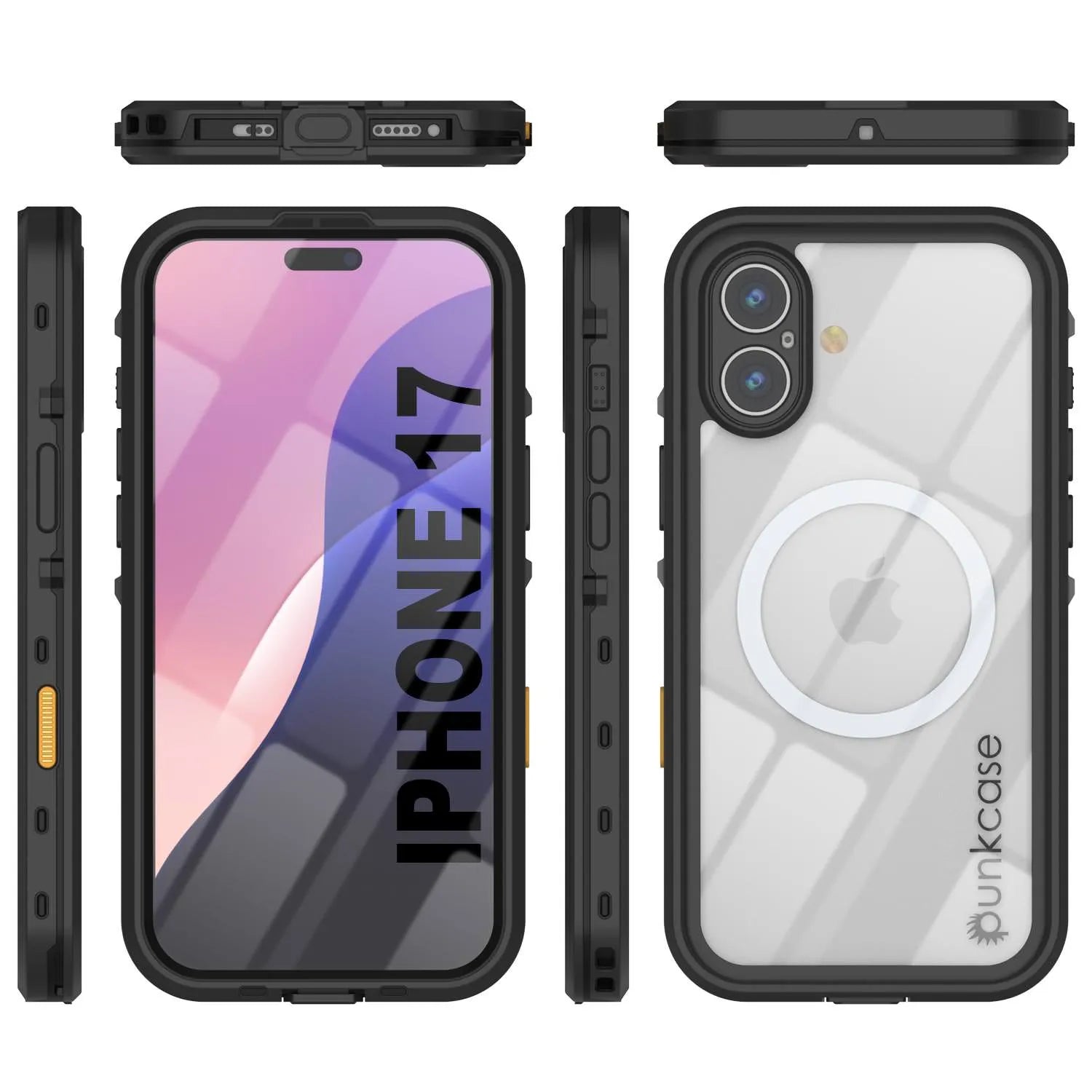iPhone 17 Waterproof IP68 Case, Punkcase [Black] [StudStar Series] [Slim Fit]