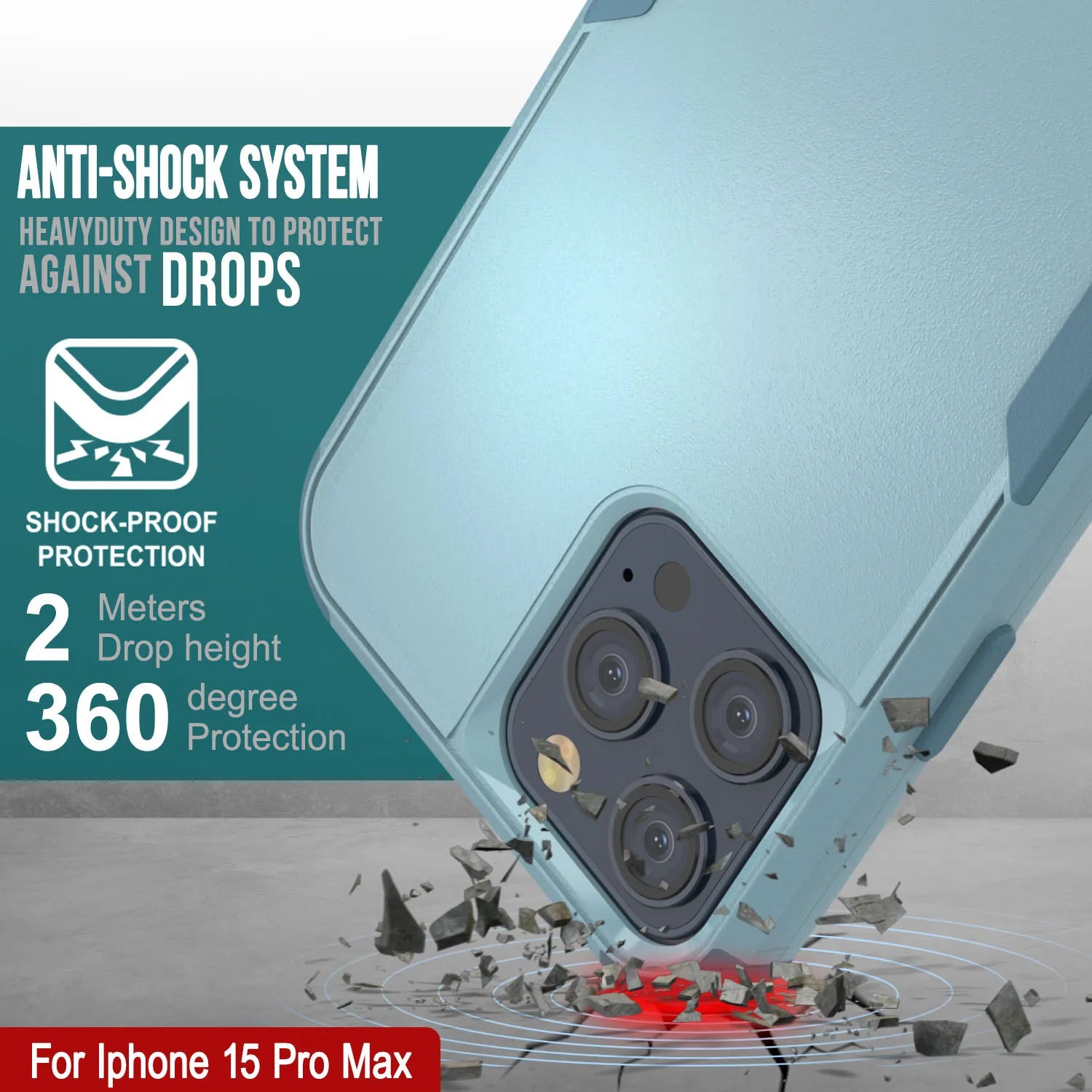 Punkcase for iPhone 15 Pro Max Belt Clip Multilayer Holster Case [Patron Series] [Mint]