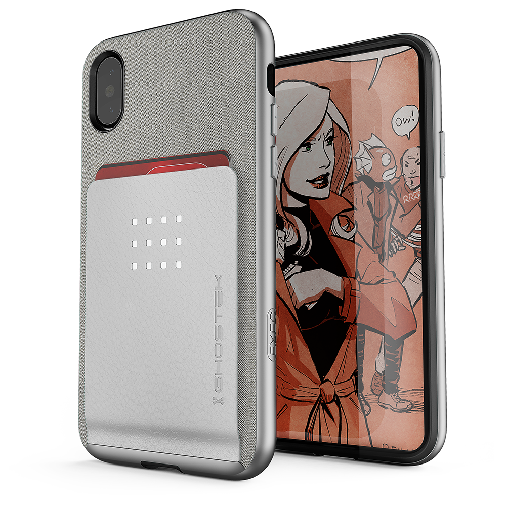 iPhone X Case, Ghostek Exec 2 Series for iPhone X / iPhone Pro Protective Wallet Case [RED]