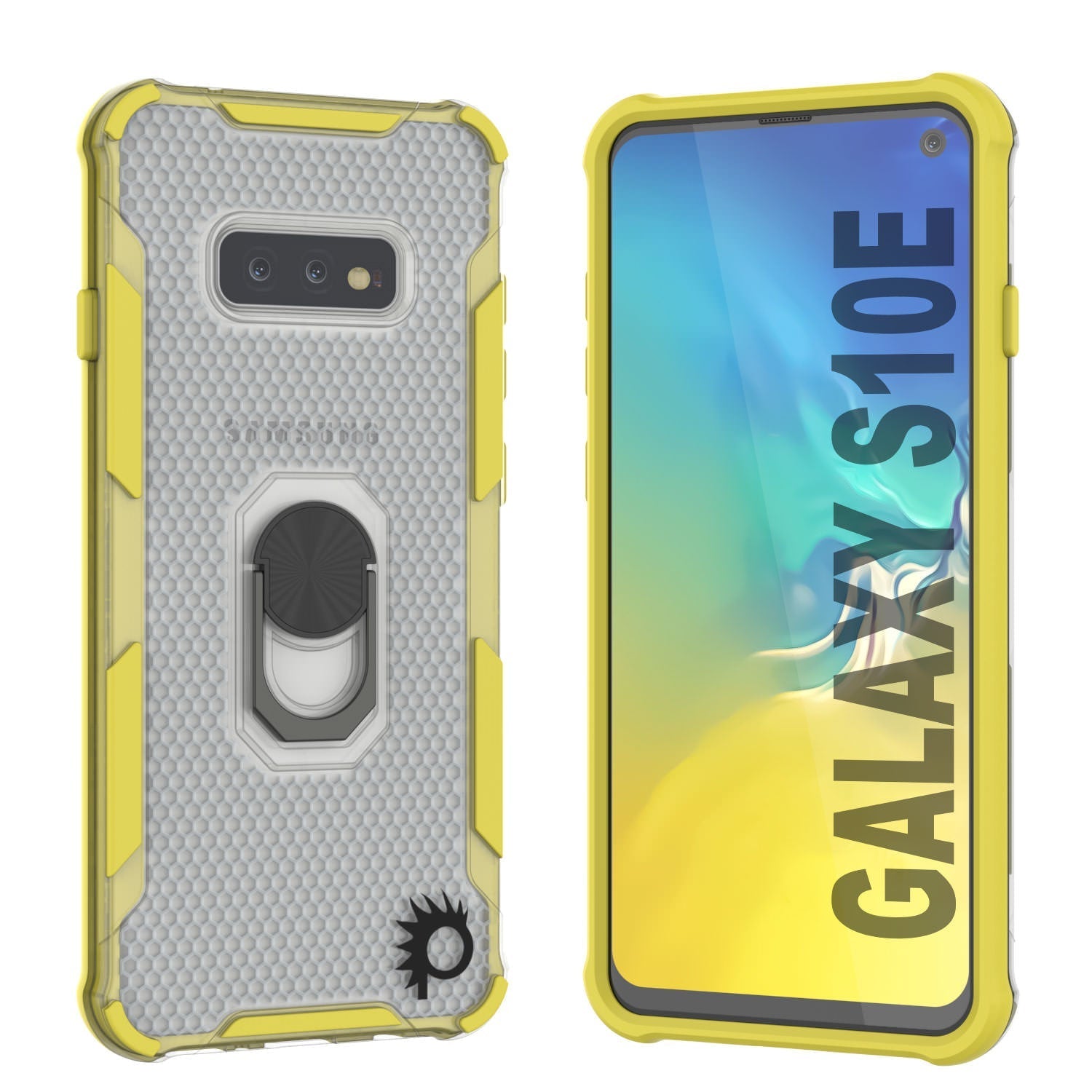 Punkcase Galaxy S10e Case [Magnetix 2.0 Series] Clear Protective TPU Cover W/Kickstand [Red]