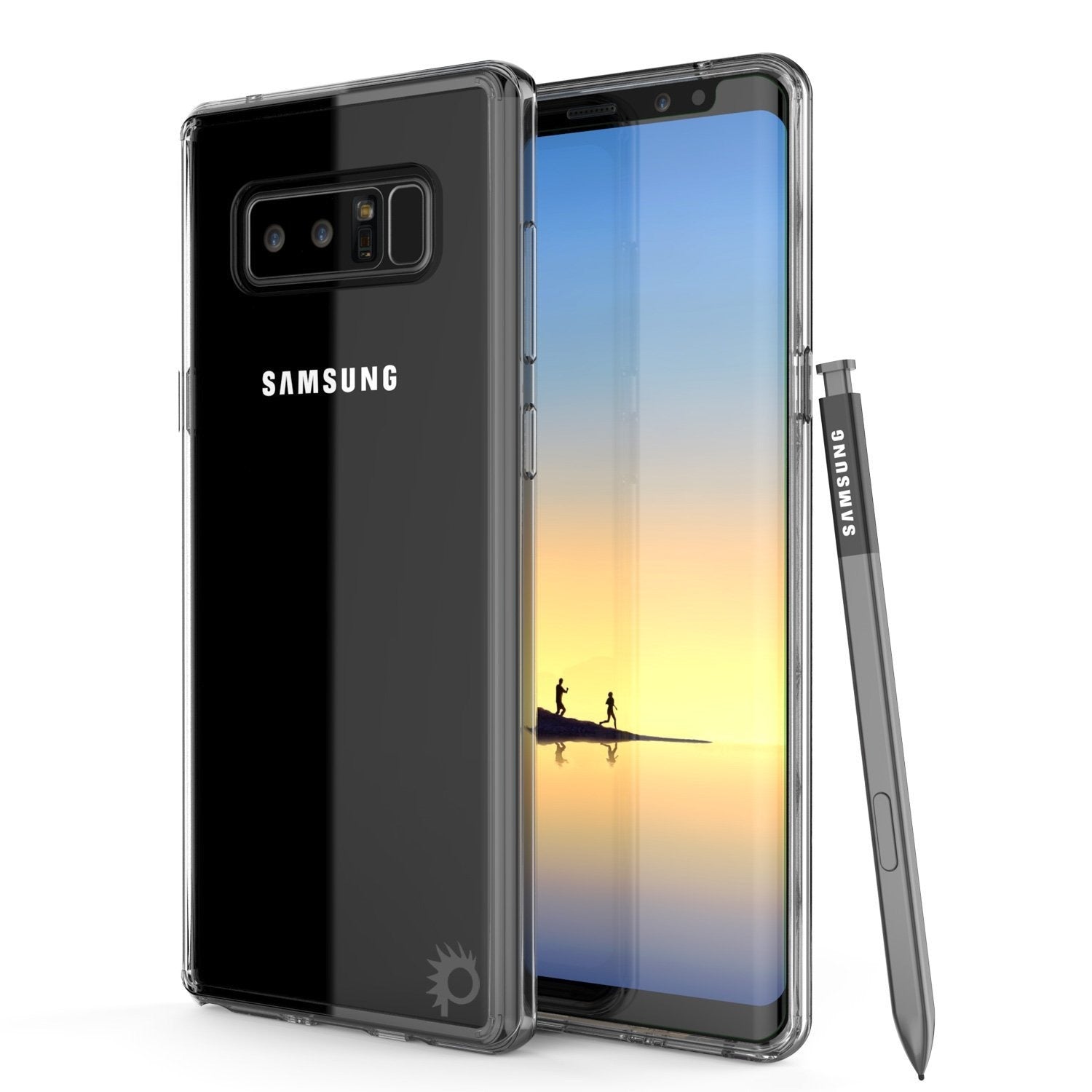 Galaxy Note 8 Case, PunkCase [LUCID 2.0 Series] [Slim Fit] [Clear Back] Armor Cover w/Integrated Anti-Shock System [Black]