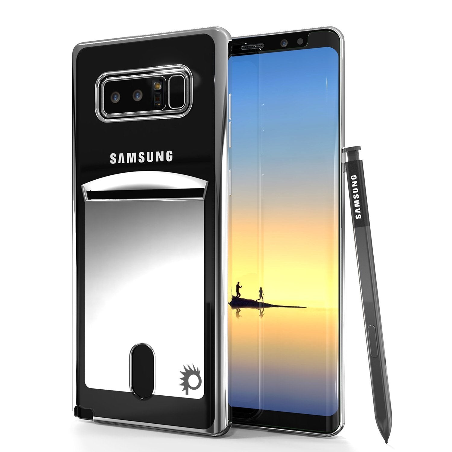 Galaxy Note 8 Case, PUNKCASE® LUCID Black Series | Card Slot | SHIELD Screen Protector | Ultra fit