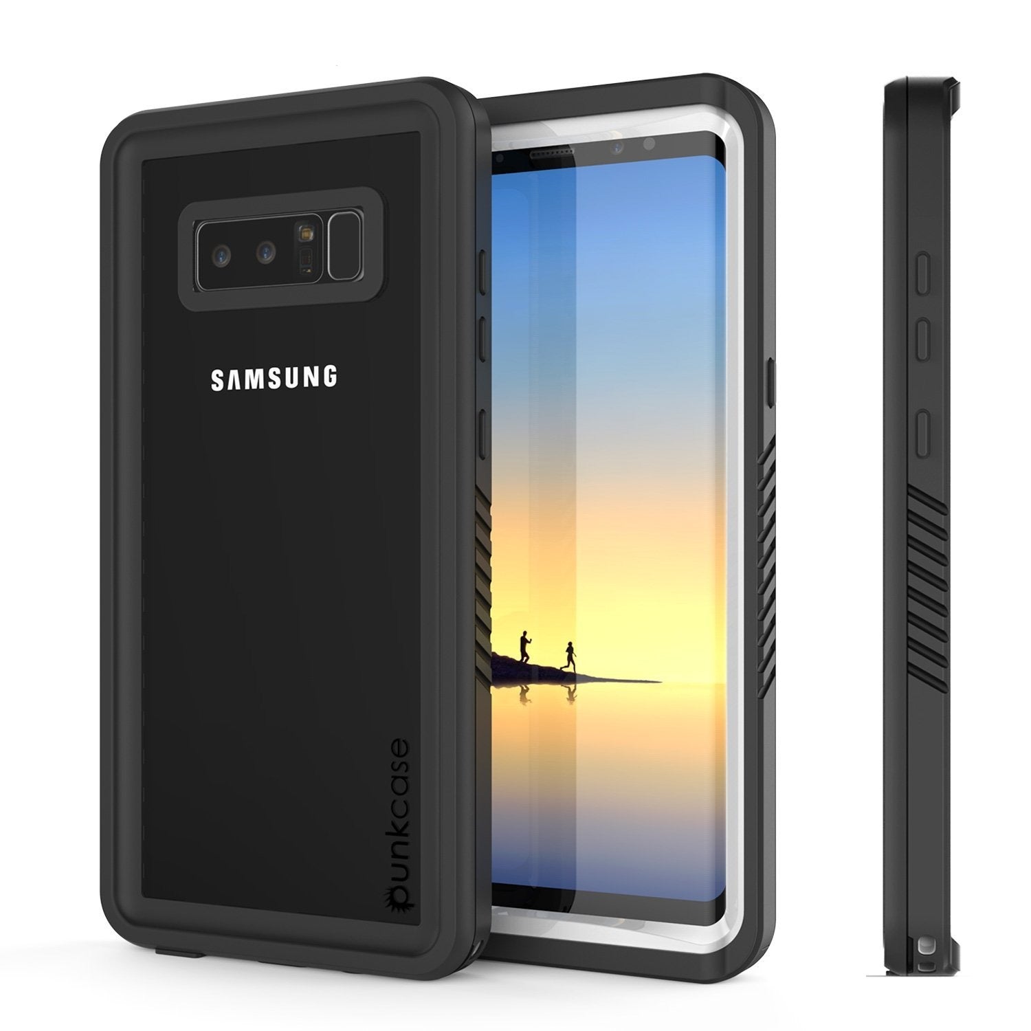 Galaxy Note 8 Case, Punkcase [Extreme Series] [Slim Fit] [IP68 Certified] [Shockproof] Armor Cover W/ Built In Screen Protector [Black]