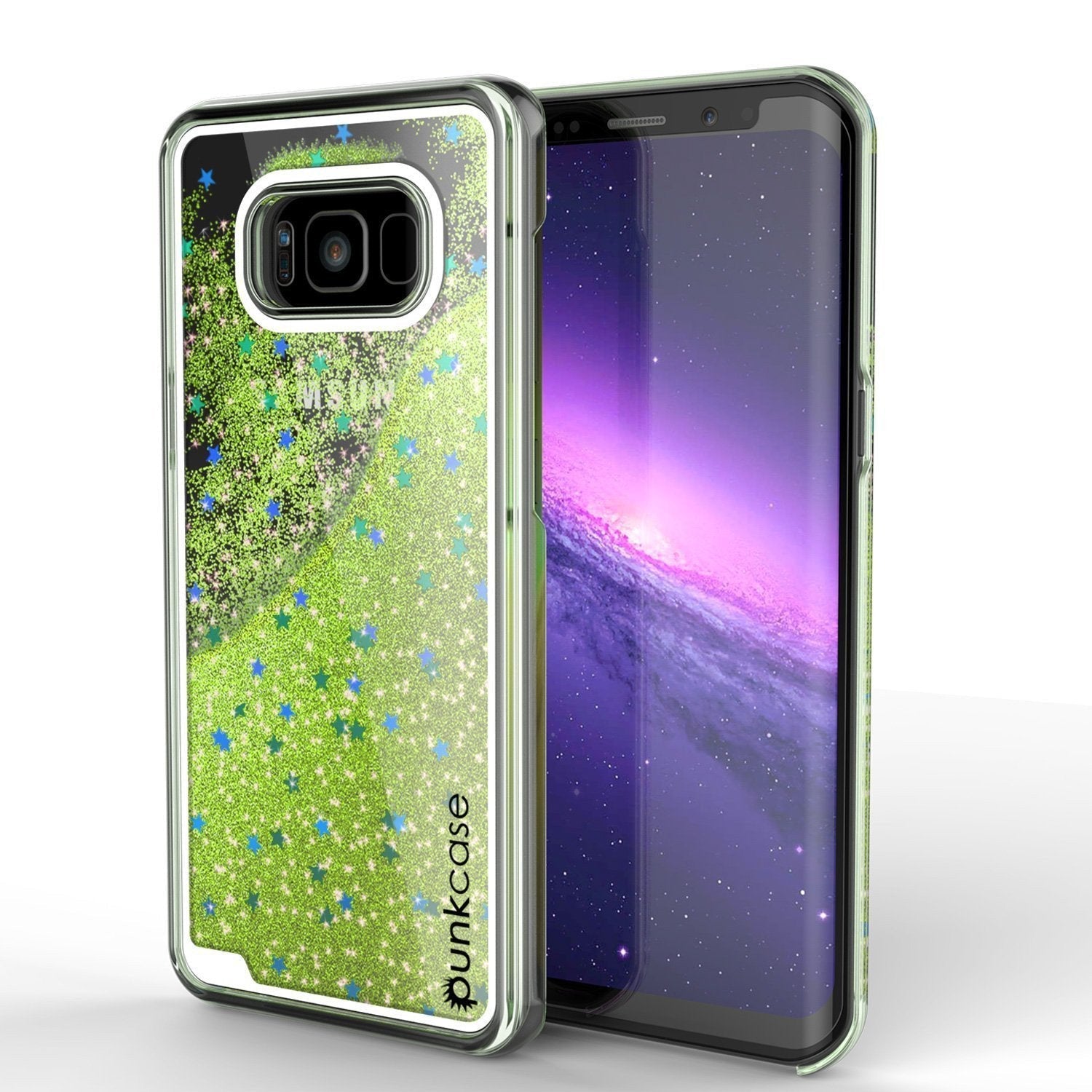 Galaxy S8 Case, Punkcase [Liquid Series] Protective Dual Layer Floating Glitter Cover with lots of Bling & Sparkle + PunkShield Screen Protector for Samsung S8 [Silver]