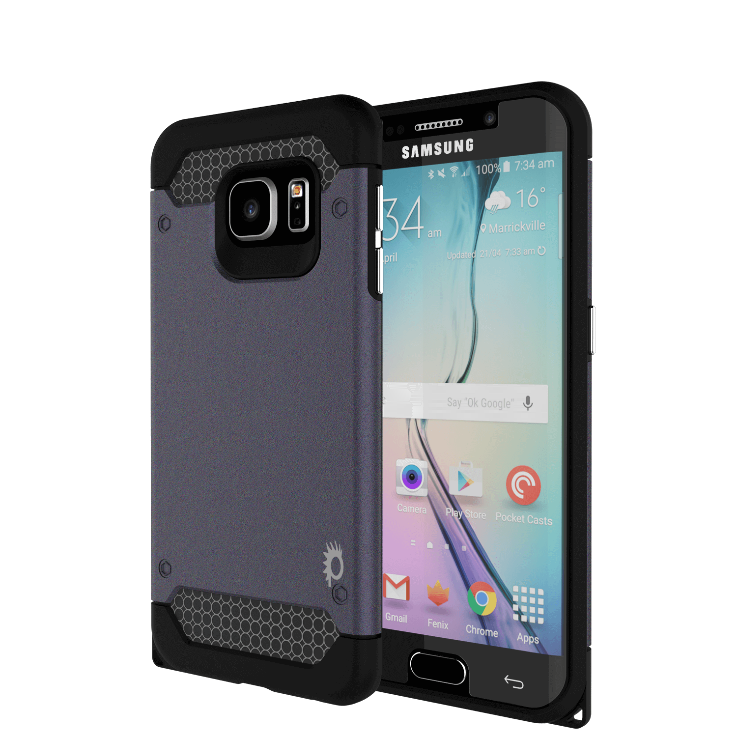 Galaxy s6 EDGE Case PunkCase Galactic Gold Series Slim Armor Soft Cover w/ Screen Protector
