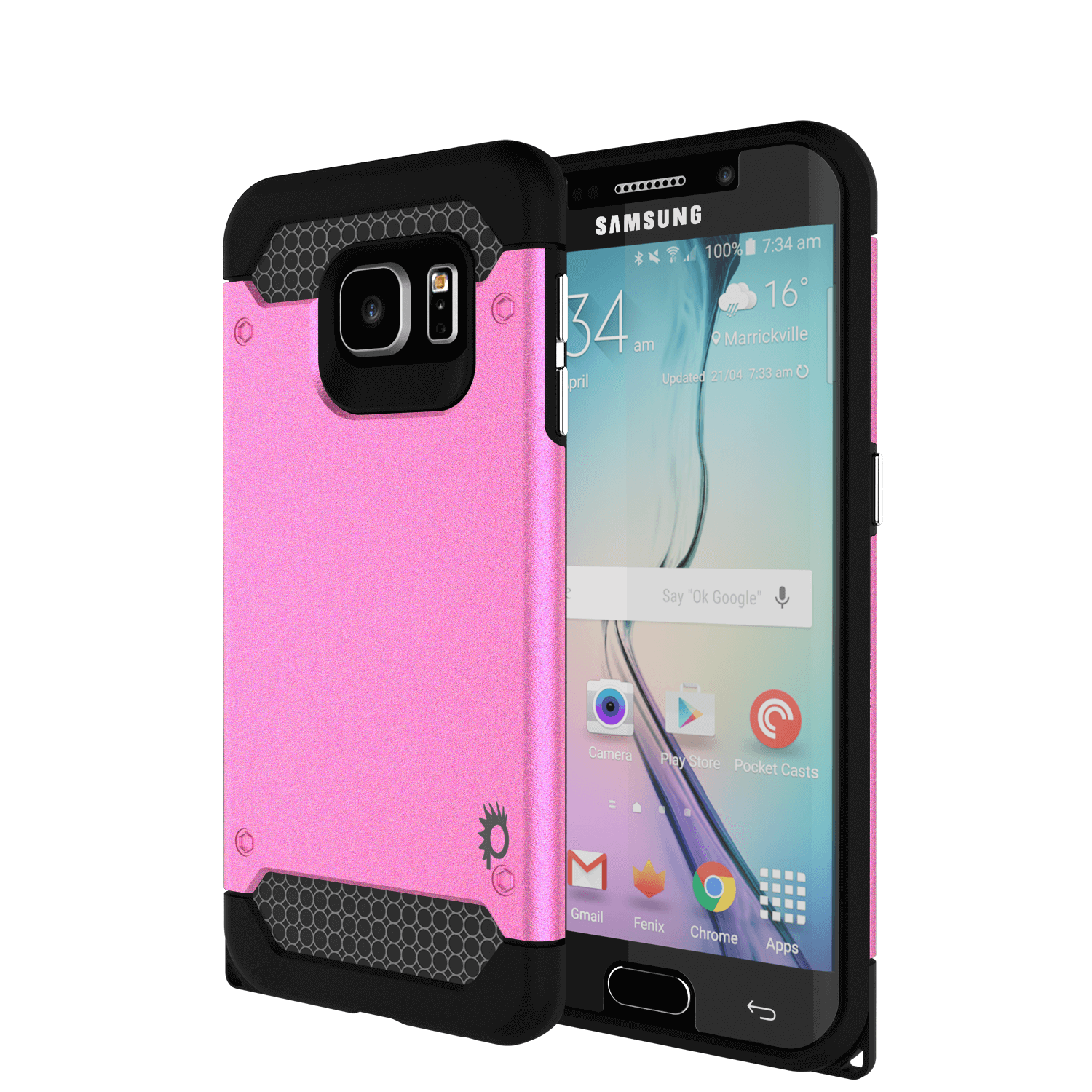 Galaxy s6 EDGE Case PunkCase Galactic Black Series Slim Armor Soft Cover w/ Screen Protector