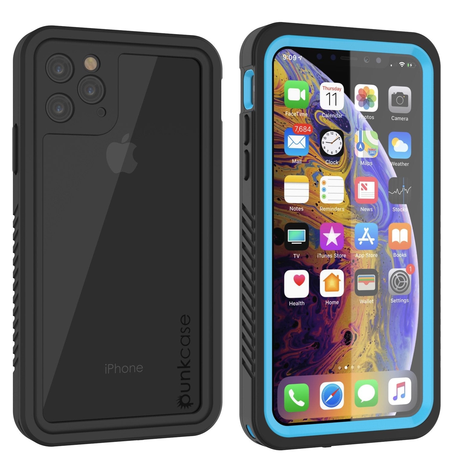 iPhone 11 Pro Max Waterproof Case, Punkcase [Extreme Series] Armor Cover W/ Built In Screen Protector [Red]