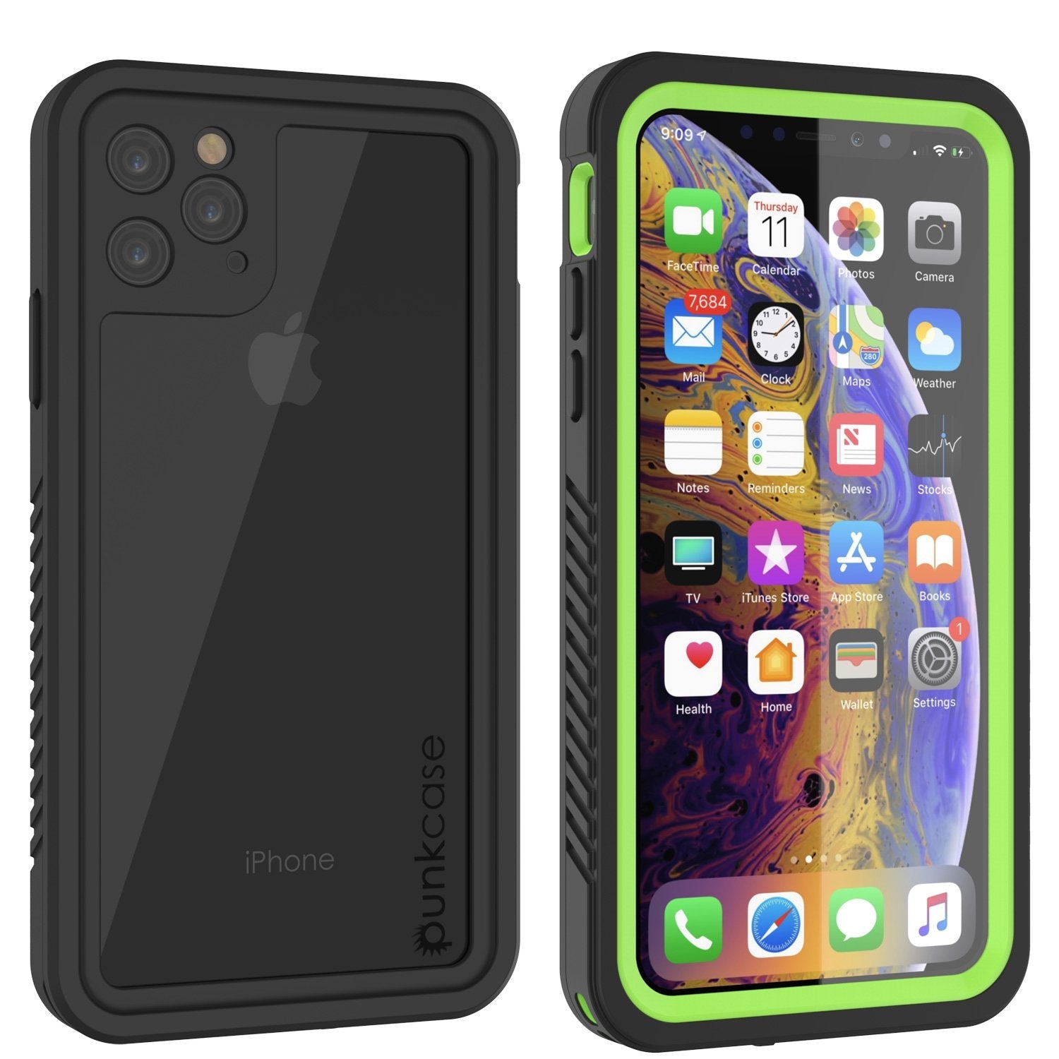 iPhone 11 Pro Max Waterproof Case, Punkcase [Extreme Series] Armor Cover W/ Built In Screen Protector [Light Blue]