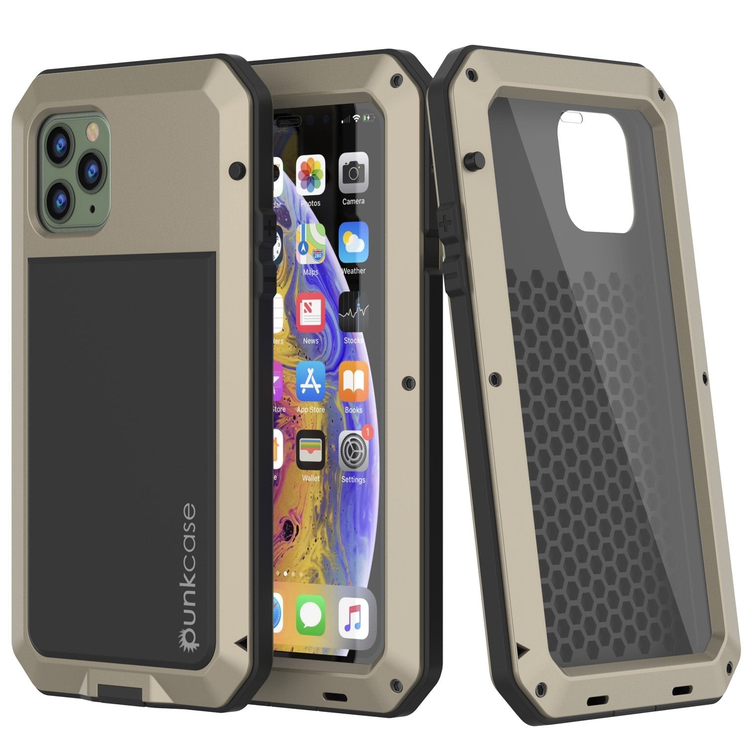 iPhone 11 Pro Max Metal Case, Heavy Duty Military Grade Armor Cover [shock proof] Full Body Hard [Black]