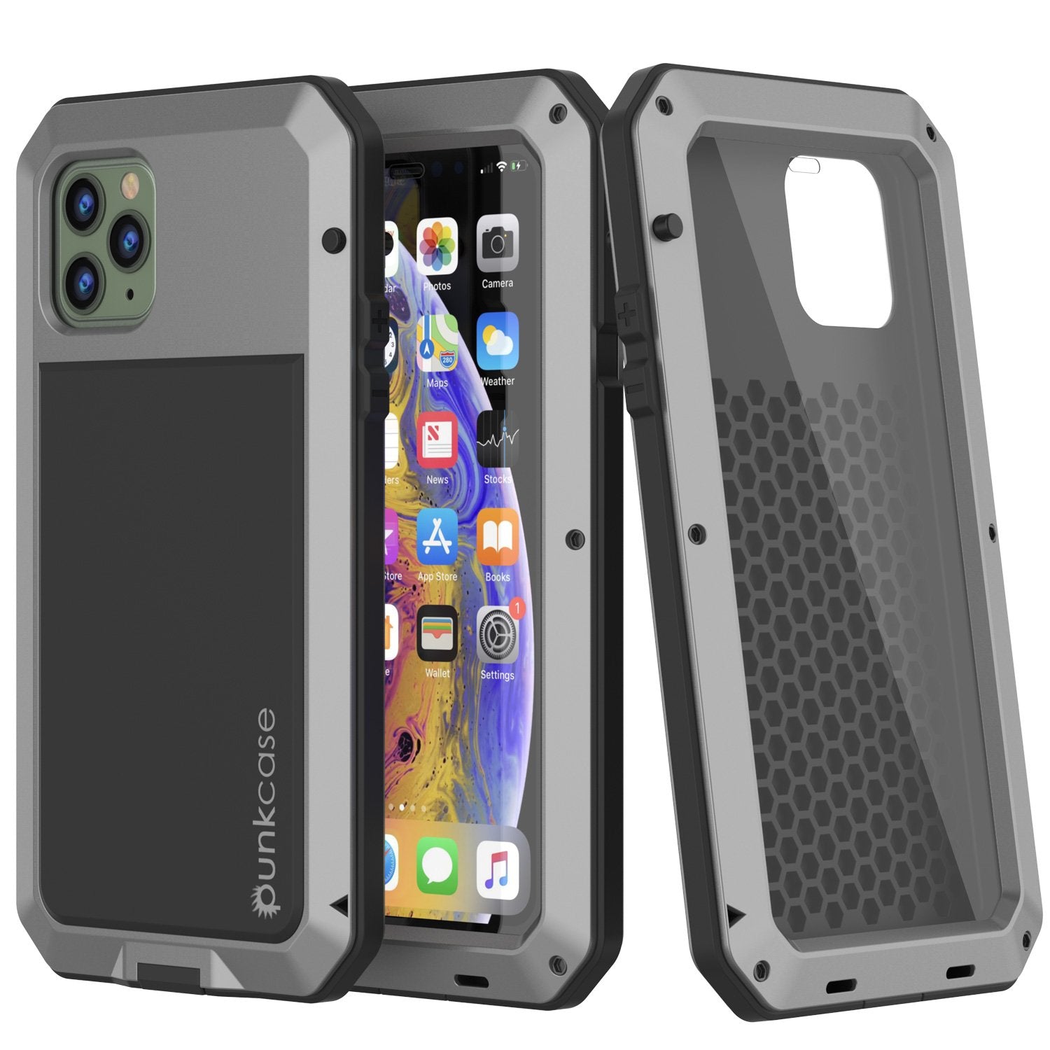 iPhone 11 Pro Max Metal Case, Heavy Duty Military Grade Armor Cover [shock proof] Full Body Hard [Red]