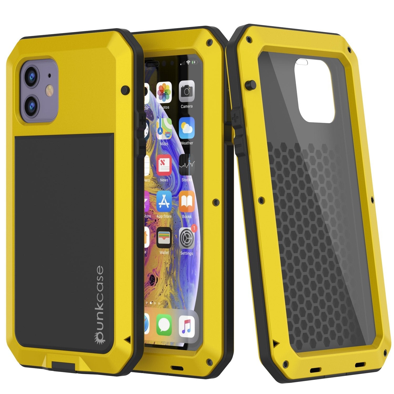 iPhone 11 Metal Case, Heavy Duty Military Grade Armor Cover [shock proof] Full Body Hard [Red]