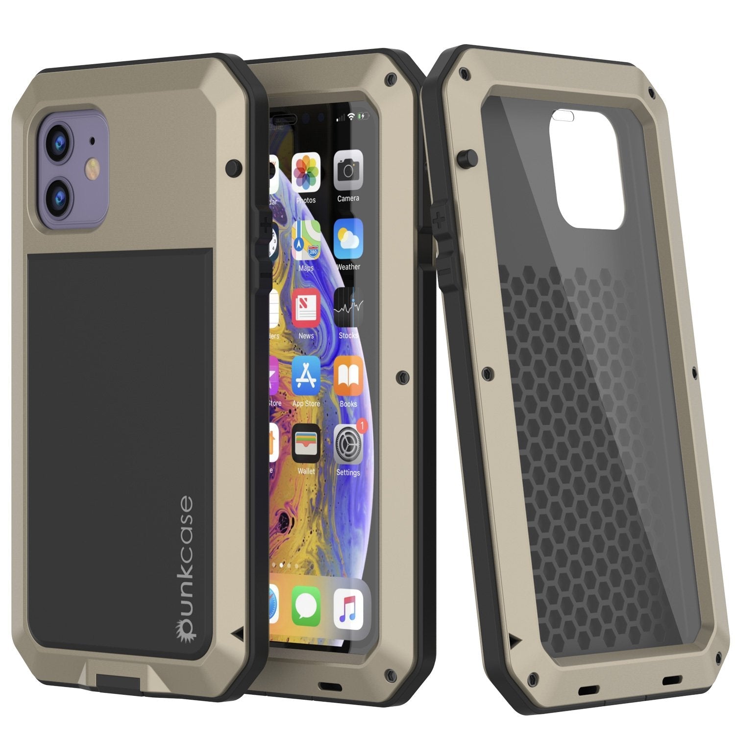 iPhone 11 Metal Case, Heavy Duty Military Grade Armor Cover [shock proof] Full Body Hard [Red]
