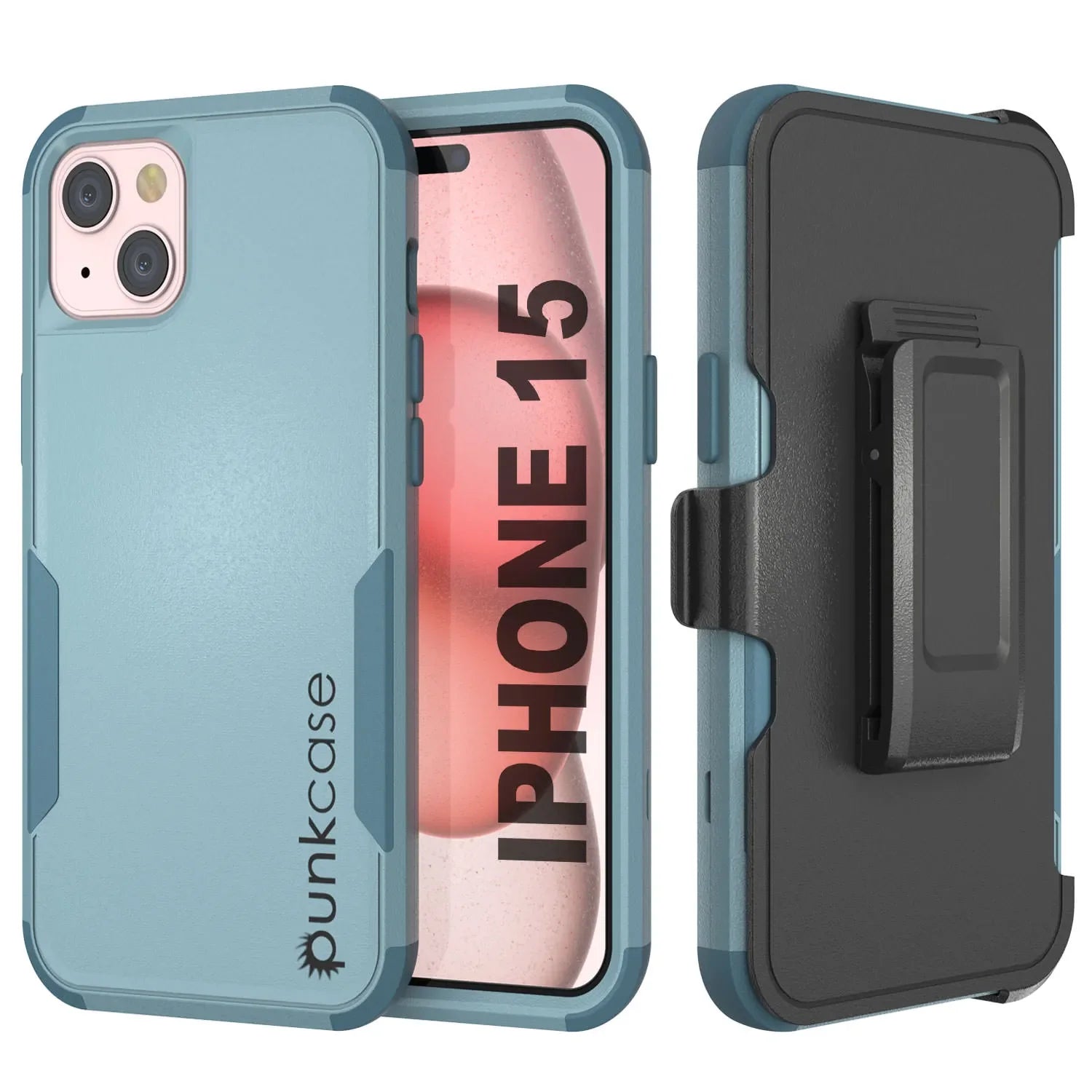 Punkcase for iPhone 15 Belt Clip Multilayer Holster Case [Patron Series] [Mint]