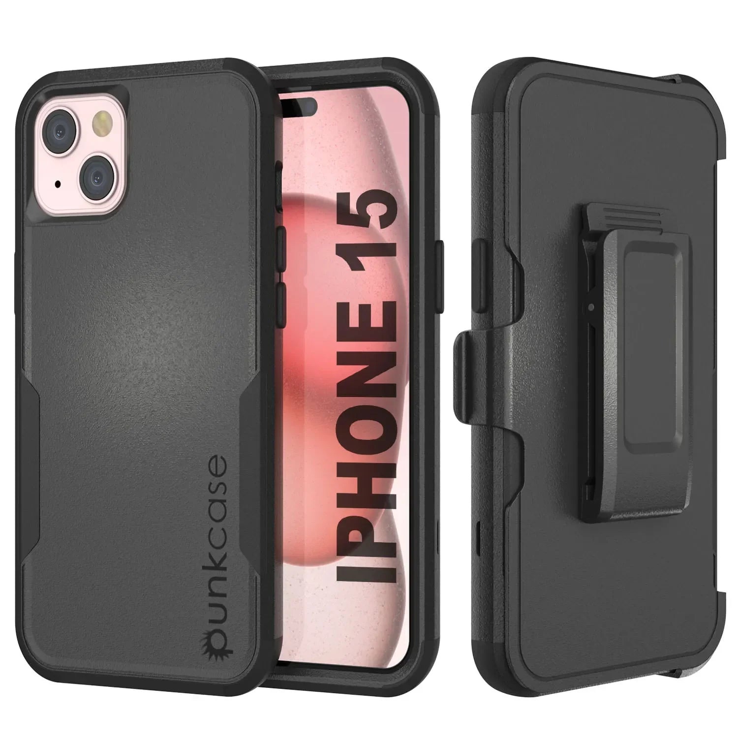 Punkcase for iPhone 15 Belt Clip Multilayer Holster Case [Patron Series] [Navy]