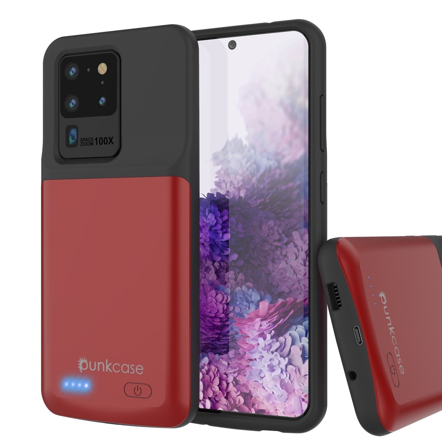PunkJuice S20 Ultra Battery Case Patterned Black - Fast Charging Power Juice Bank with 6000mAh