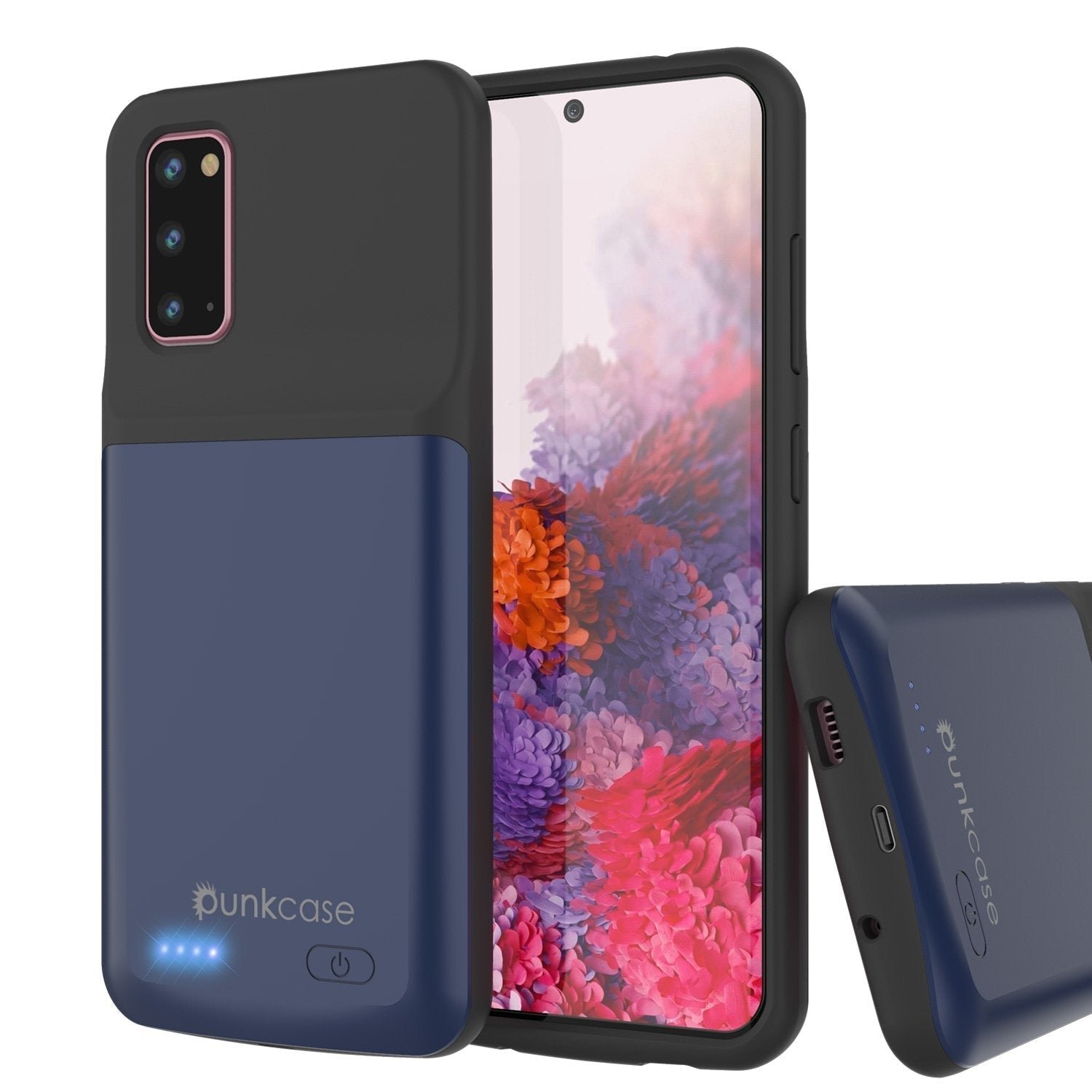 PunkJuice S20 Battery Case Patterned Blue - Fast Charging Power Juice Bank with 4800mAh