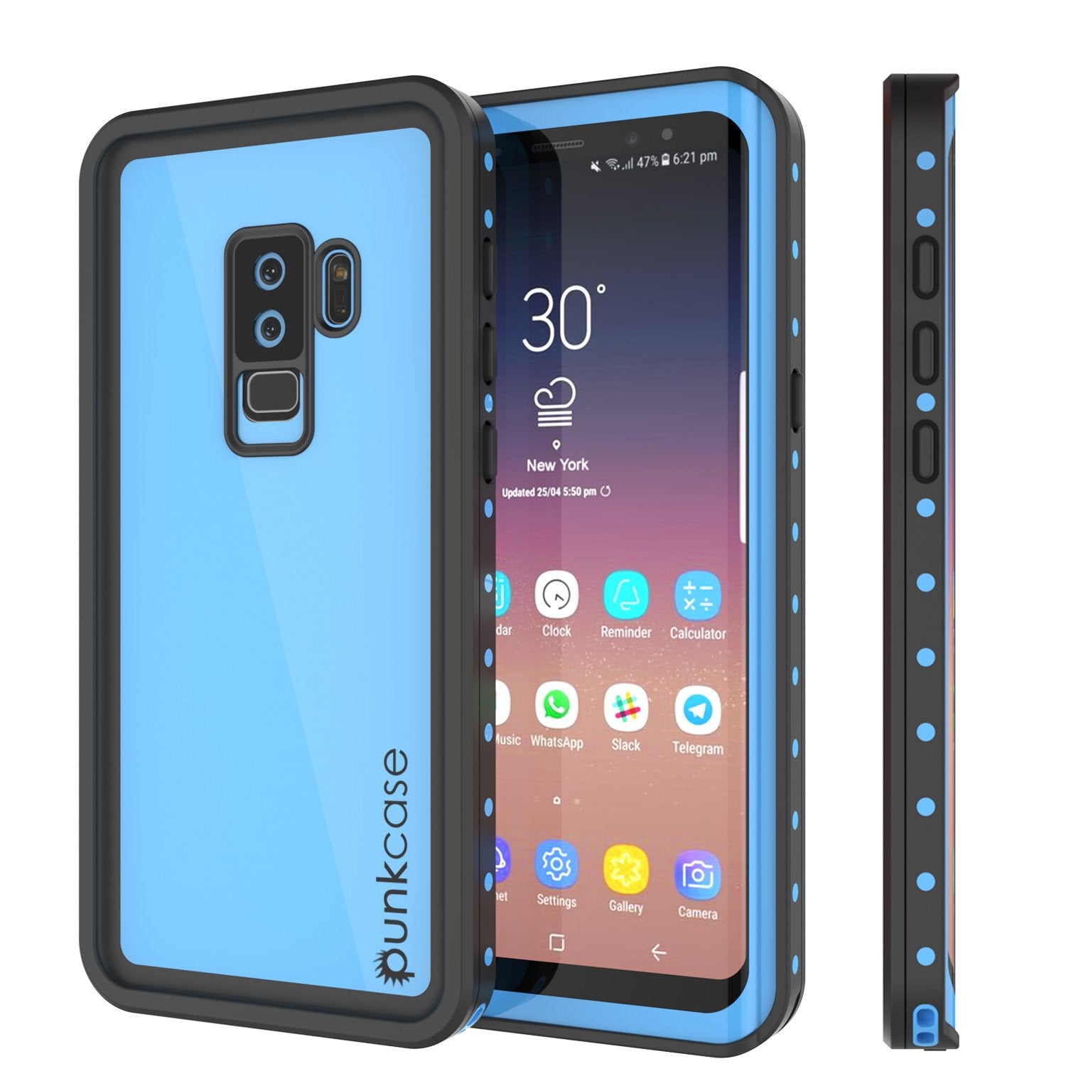 Galaxy S9 Plus Waterproof Case PunkCase StudStar Black Thin 6.6ft Underwater IP68 Shock/Snow Proof