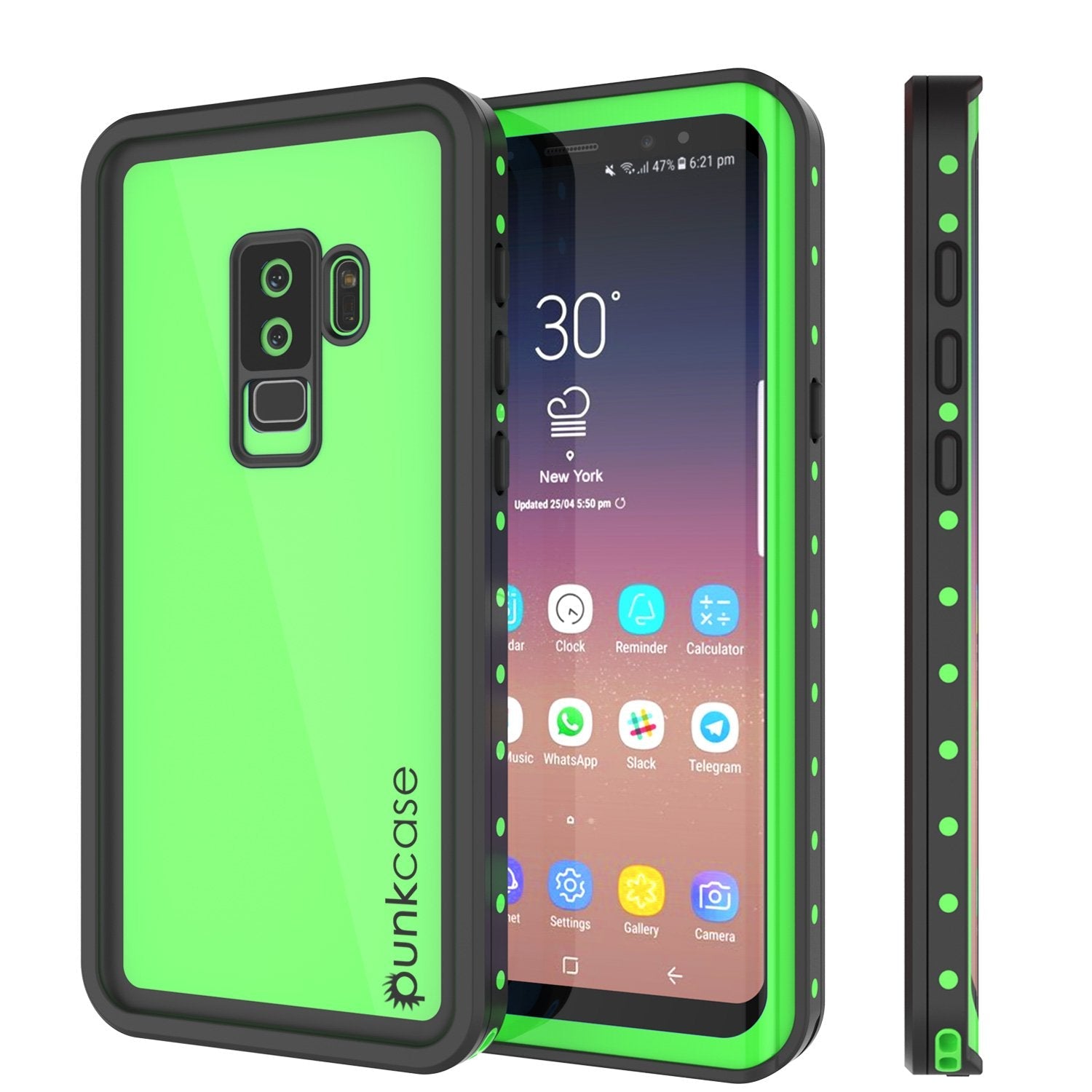 Galaxy S9 Plus Waterproof Case PunkCase StudStar Black Thin 6.6ft Underwater IP68 Shock/Snow Proof