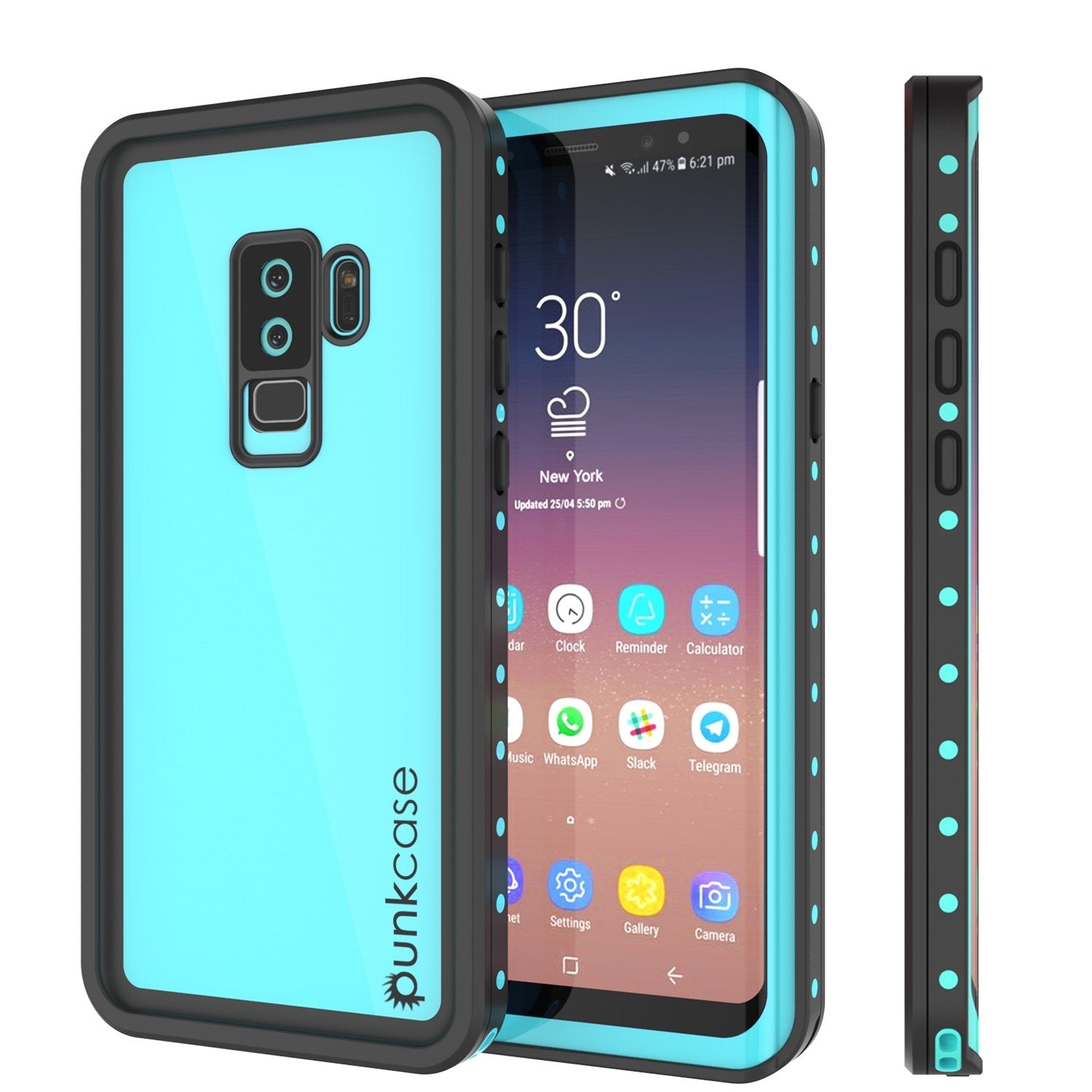 Galaxy S9 Plus Waterproof Case PunkCase StudStar Black Thin 6.6ft Underwater IP68 Shock/Snow Proof