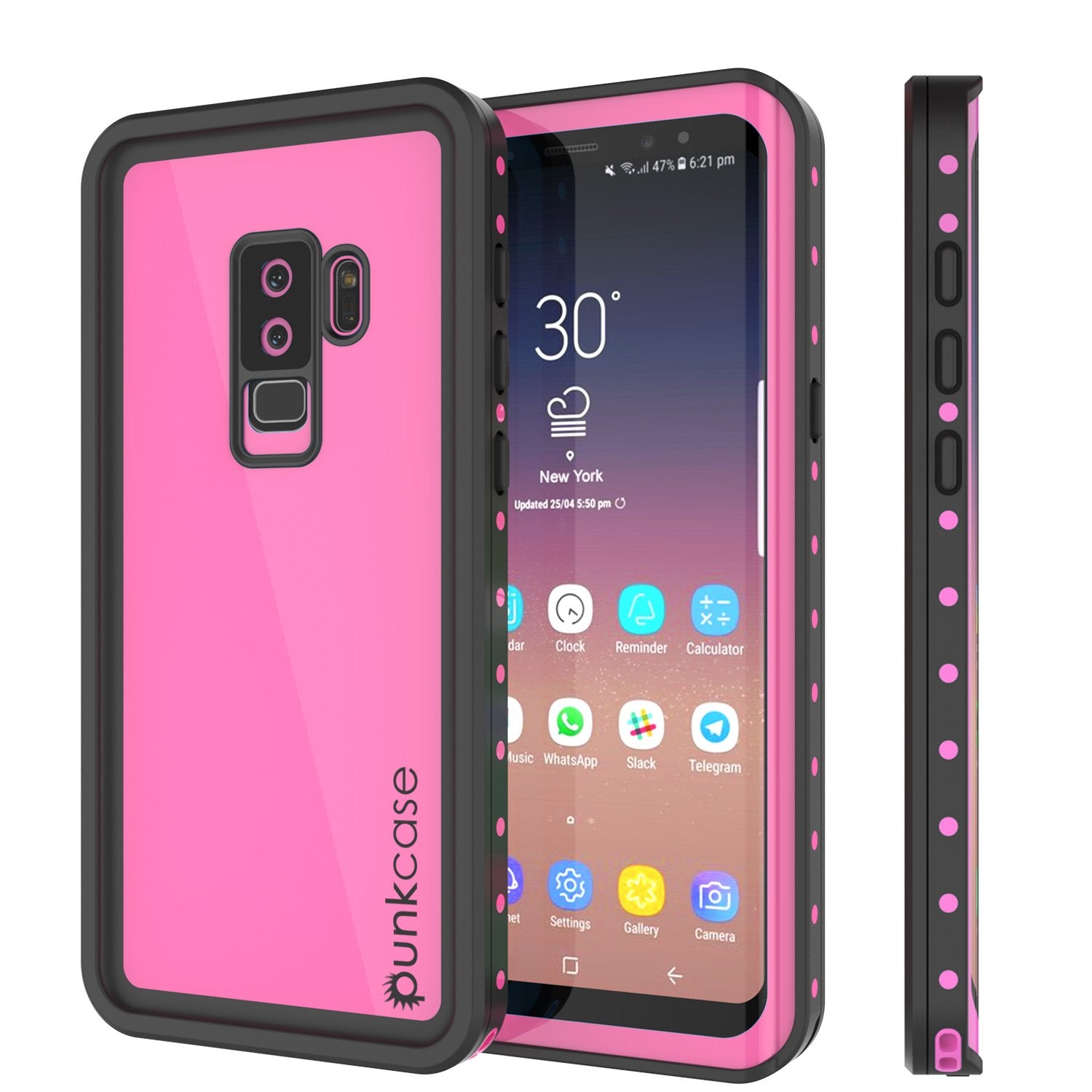 Galaxy S9 Plus Waterproof Case PunkCase StudStar Black Thin 6.6ft Underwater IP68 Shock/Snow Proof