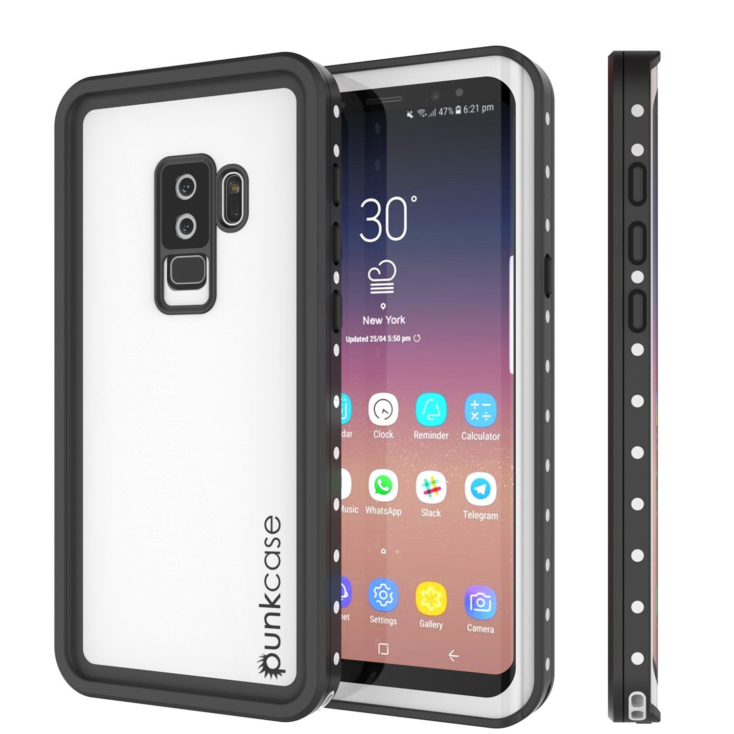 Galaxy S9 Plus Waterproof Case PunkCase StudStar Black Thin 6.6ft Underwater IP68 Shock/Snow Proof
